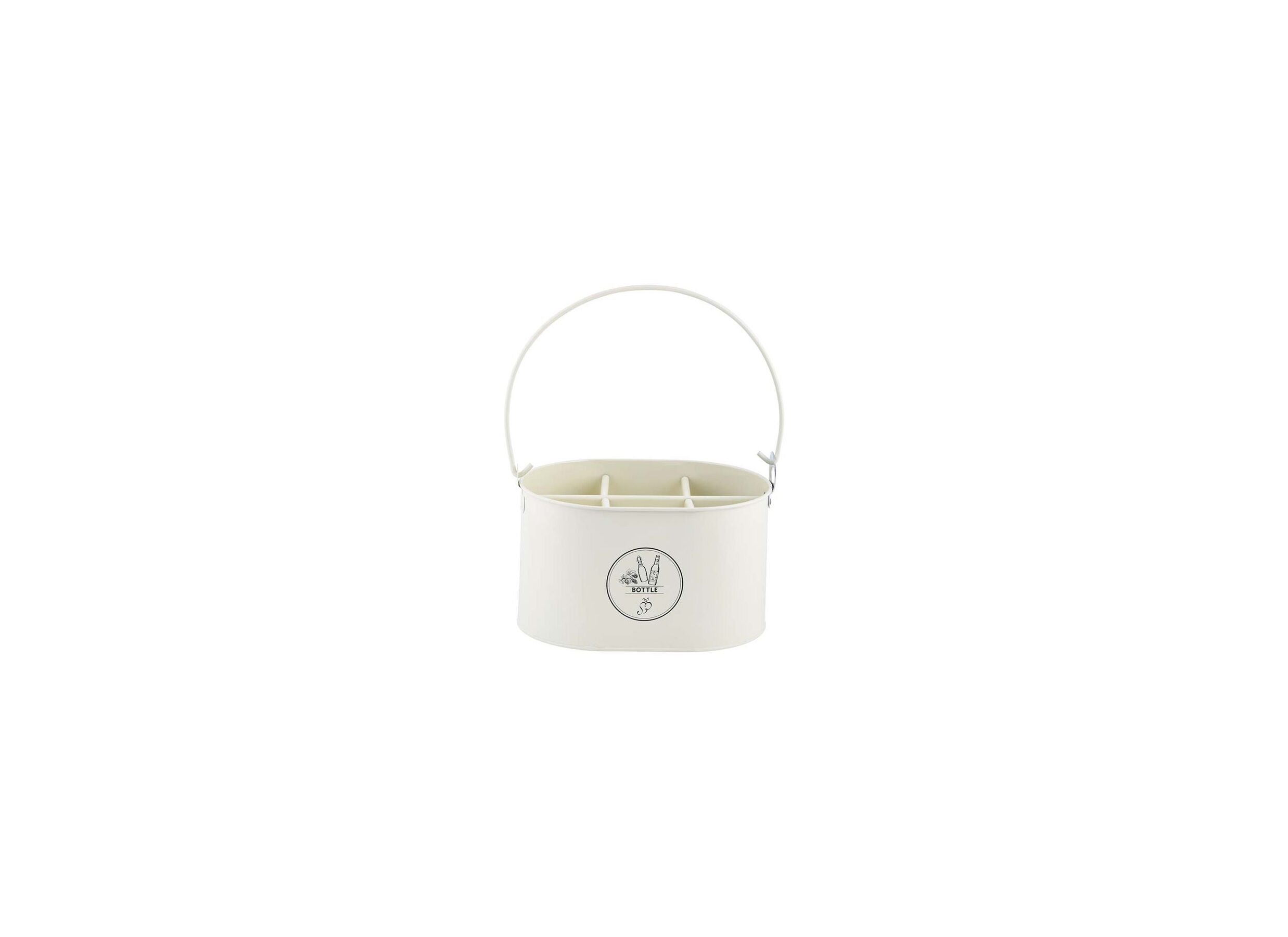 Aperçu - Caisse à bouteilles H17,5cm acier crème