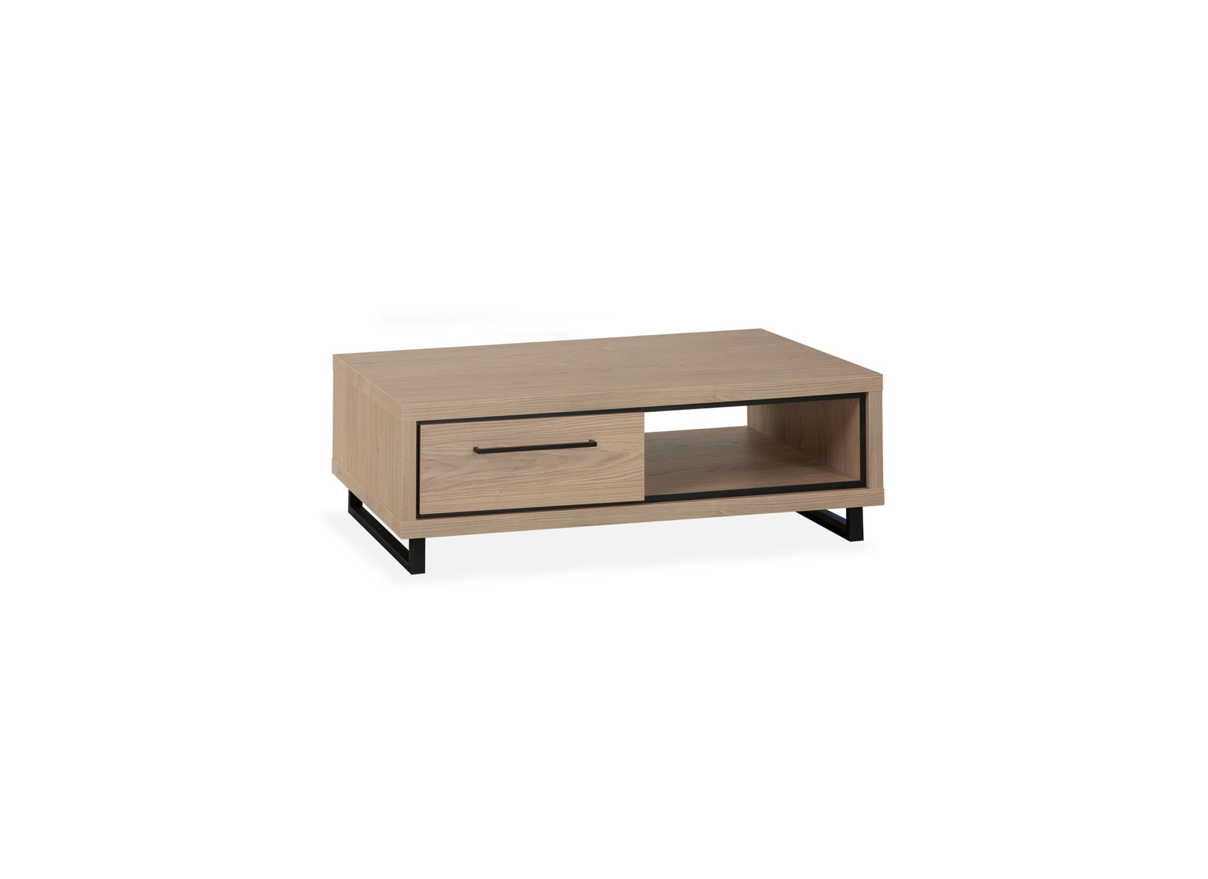 Table basse Lazio avec rangement - Table basse Lazio 135x40cm - lamulux - misty oak avec rangement