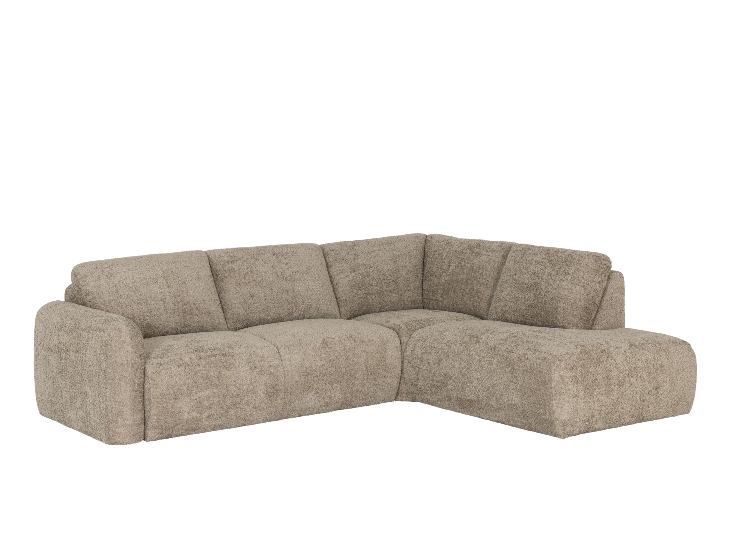Plus Important - Canapé d'angle Valverde 280x223cm - bouclé - taupe