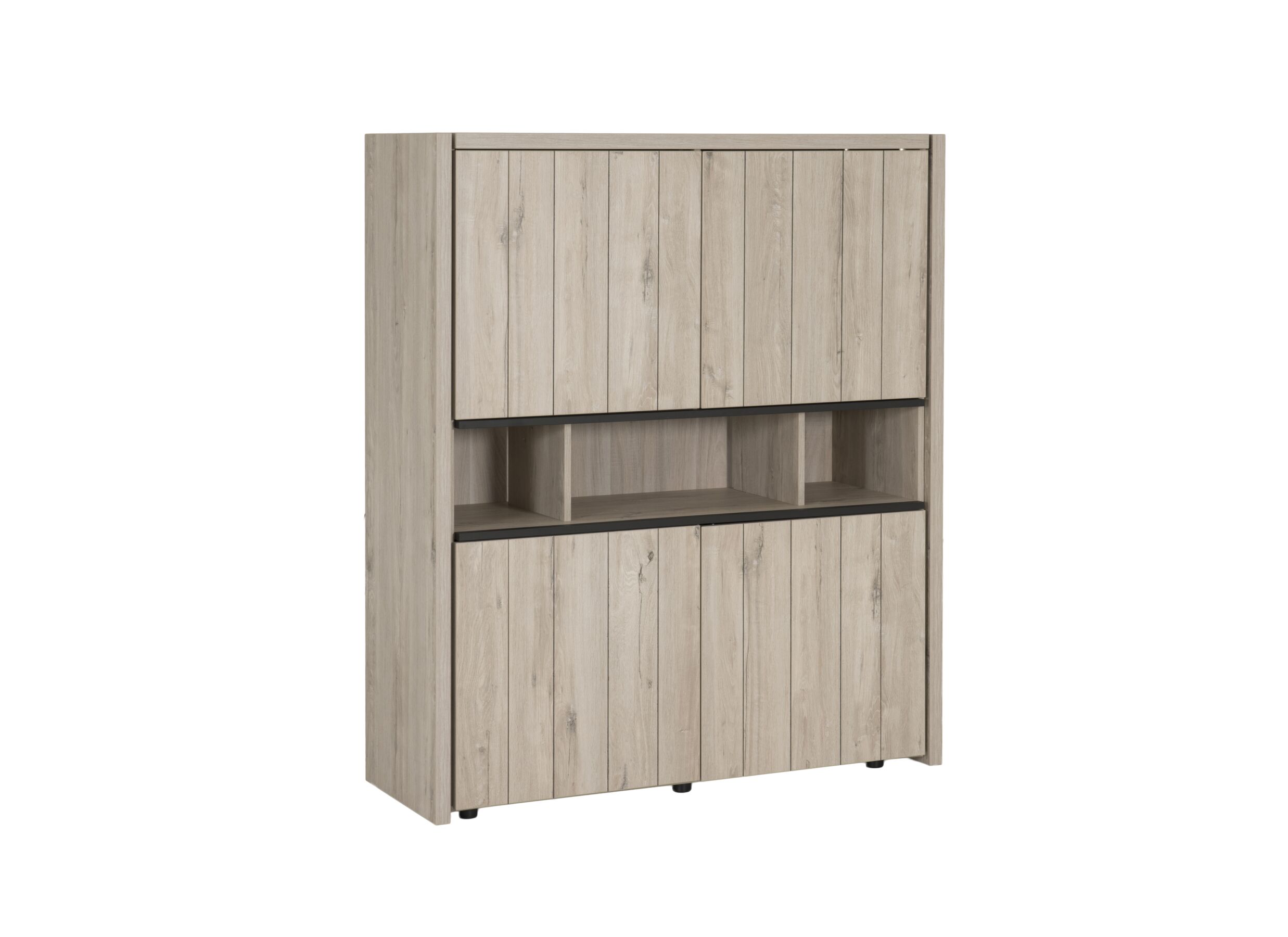 Barkast Lucca 140cm - decor - millenium eik/lichtgrijs - Meuble Bar Lucca 140cm - décor - chêne millenium/gris clair