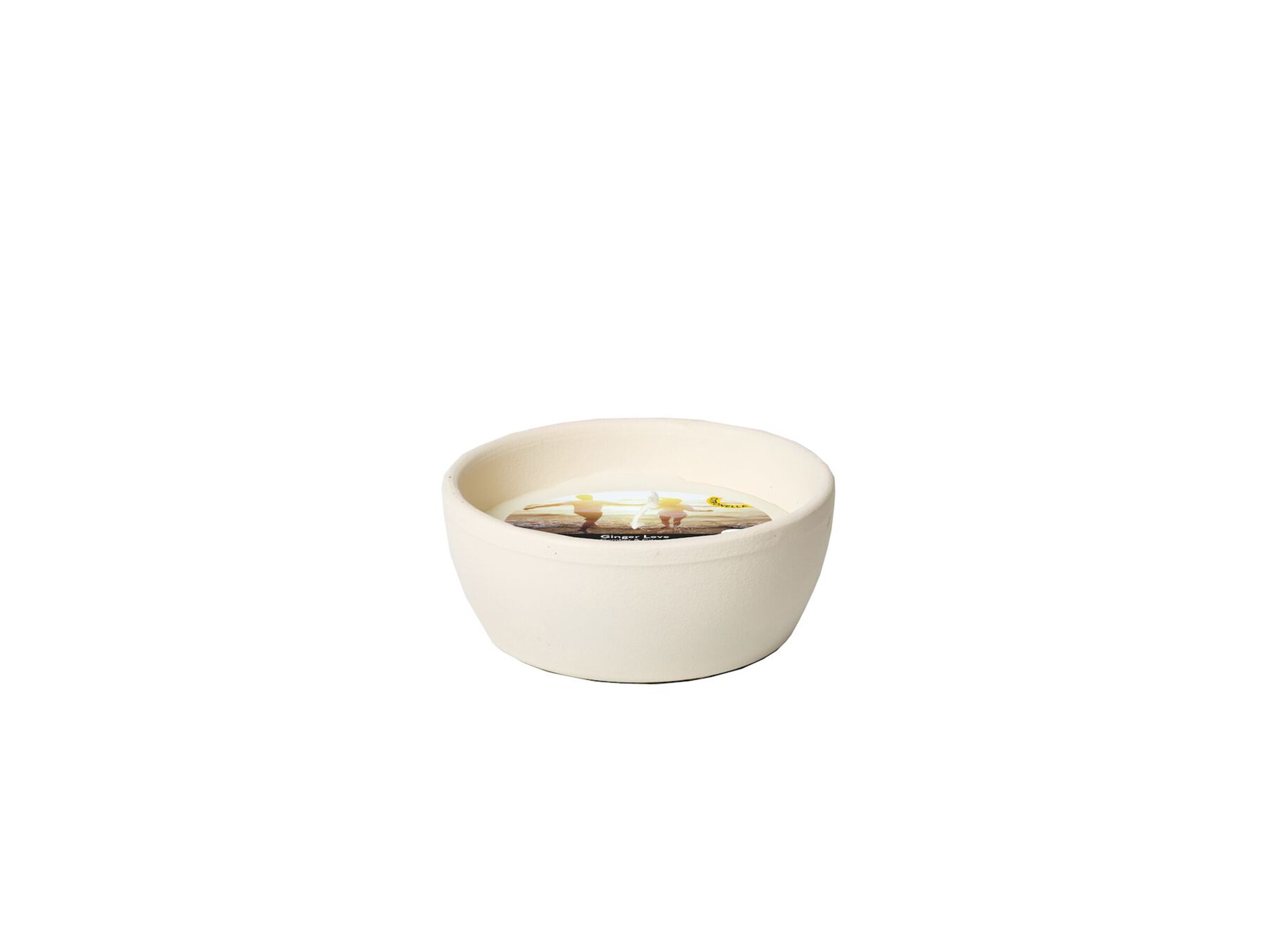 Bougie extérieur avec mini pot en terre cuite Ginger Love 13h blanc - Bougie extérieur avec mini pot en terre cuite Ginger Love 13h blanc