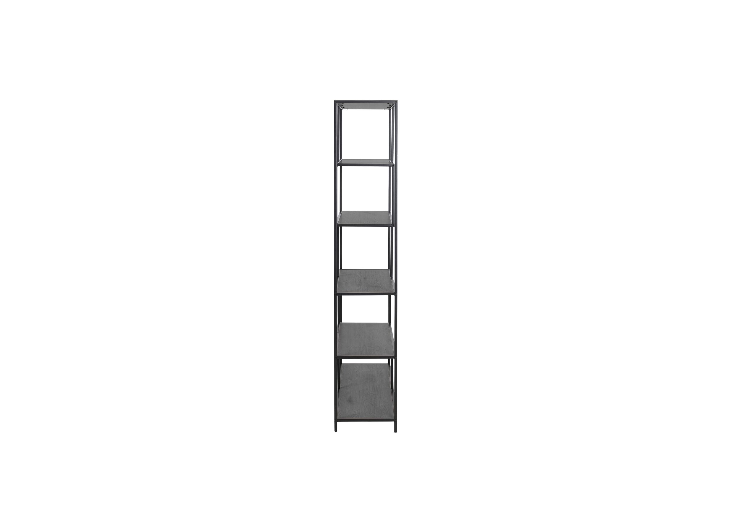 Boekenkast 114x35x185cm - metaal - zwart