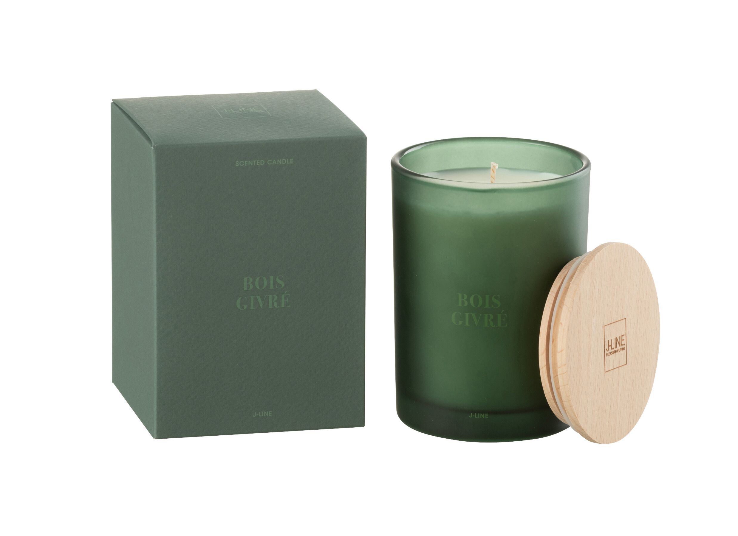 Plus Important - Bougie parfumée Bois Givre Ø8,5x12,5cm - verre/paraffine - vert