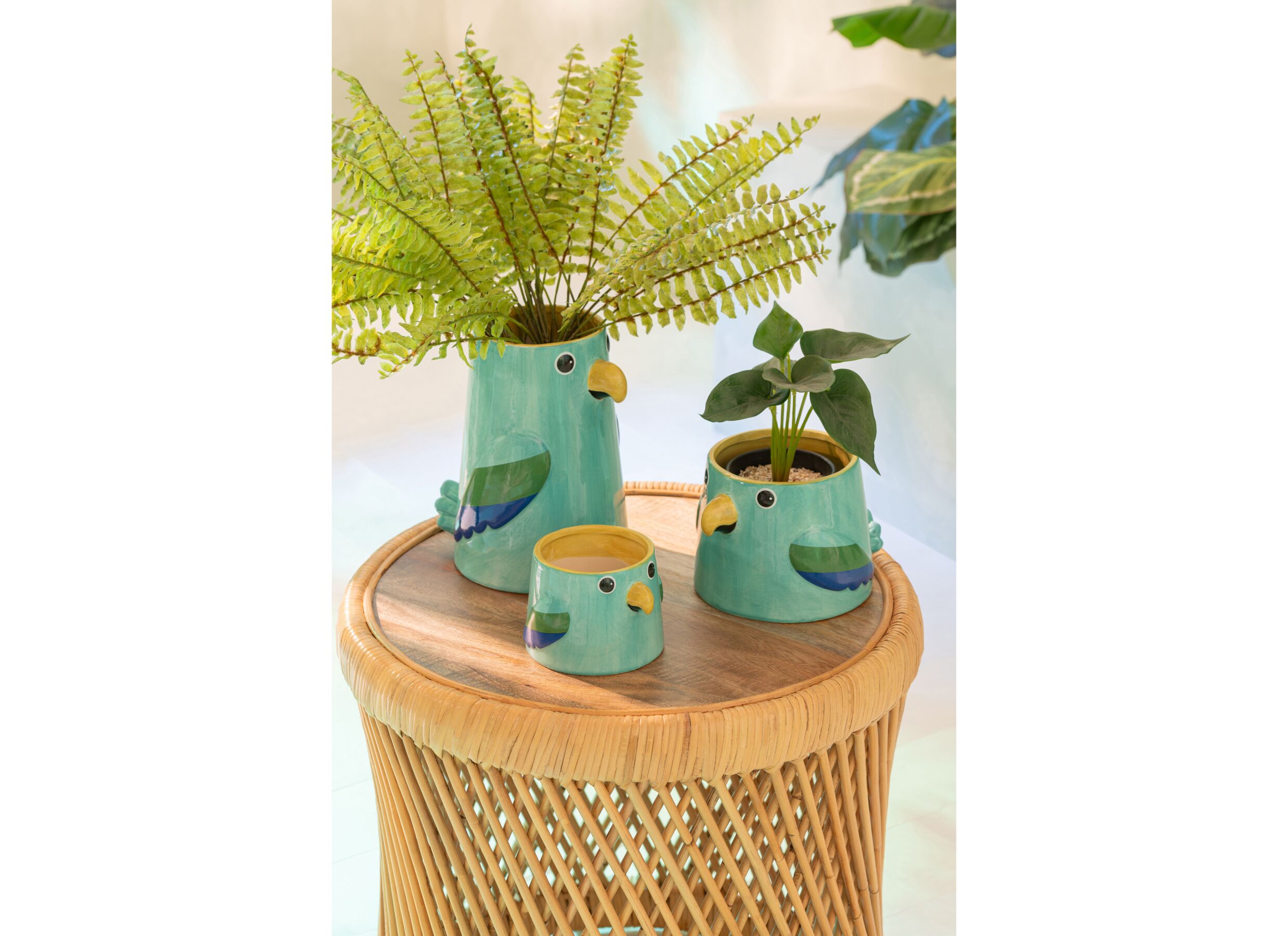 Foto ambiance - Vase Oiseau H22,3cm - céramique - bleu