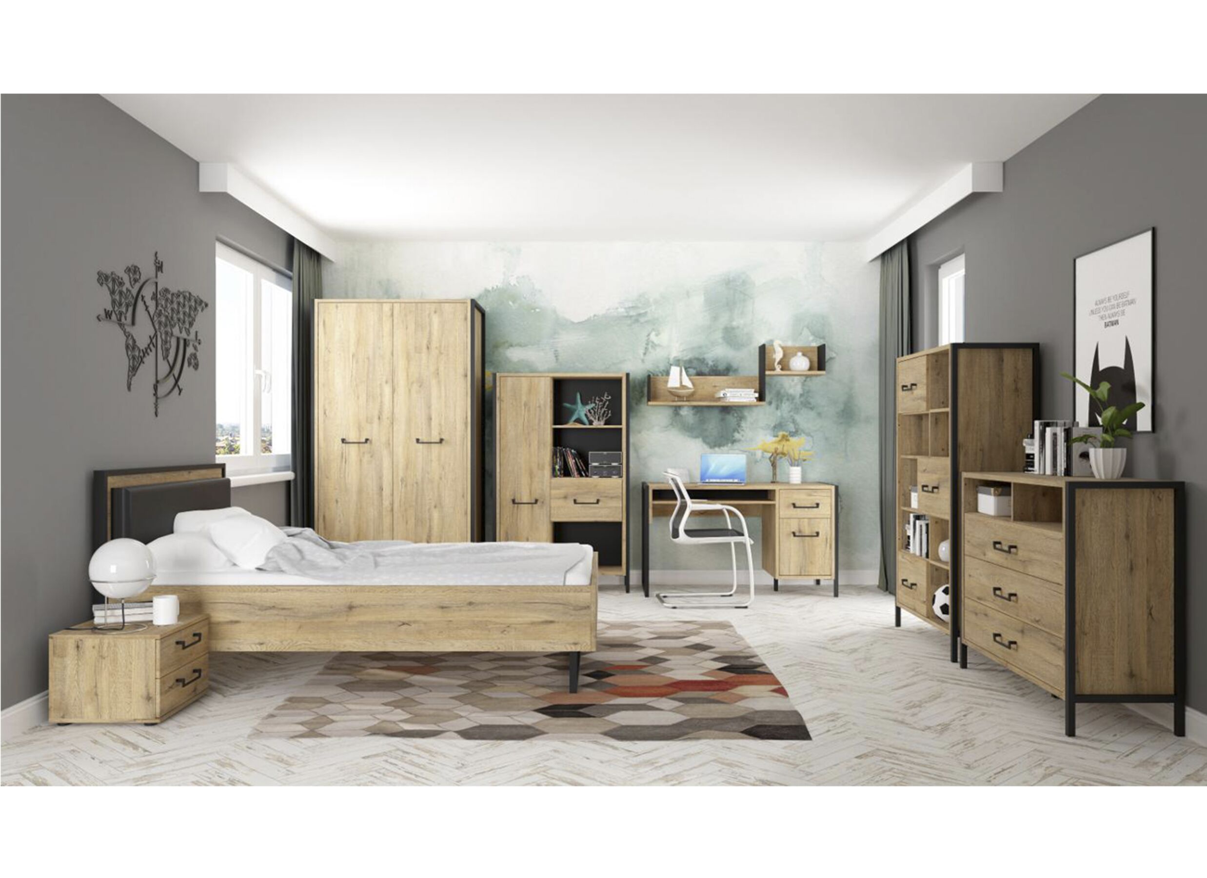 Garde-robe Oriental Tree 109,1cm - décor - bartex chêne
