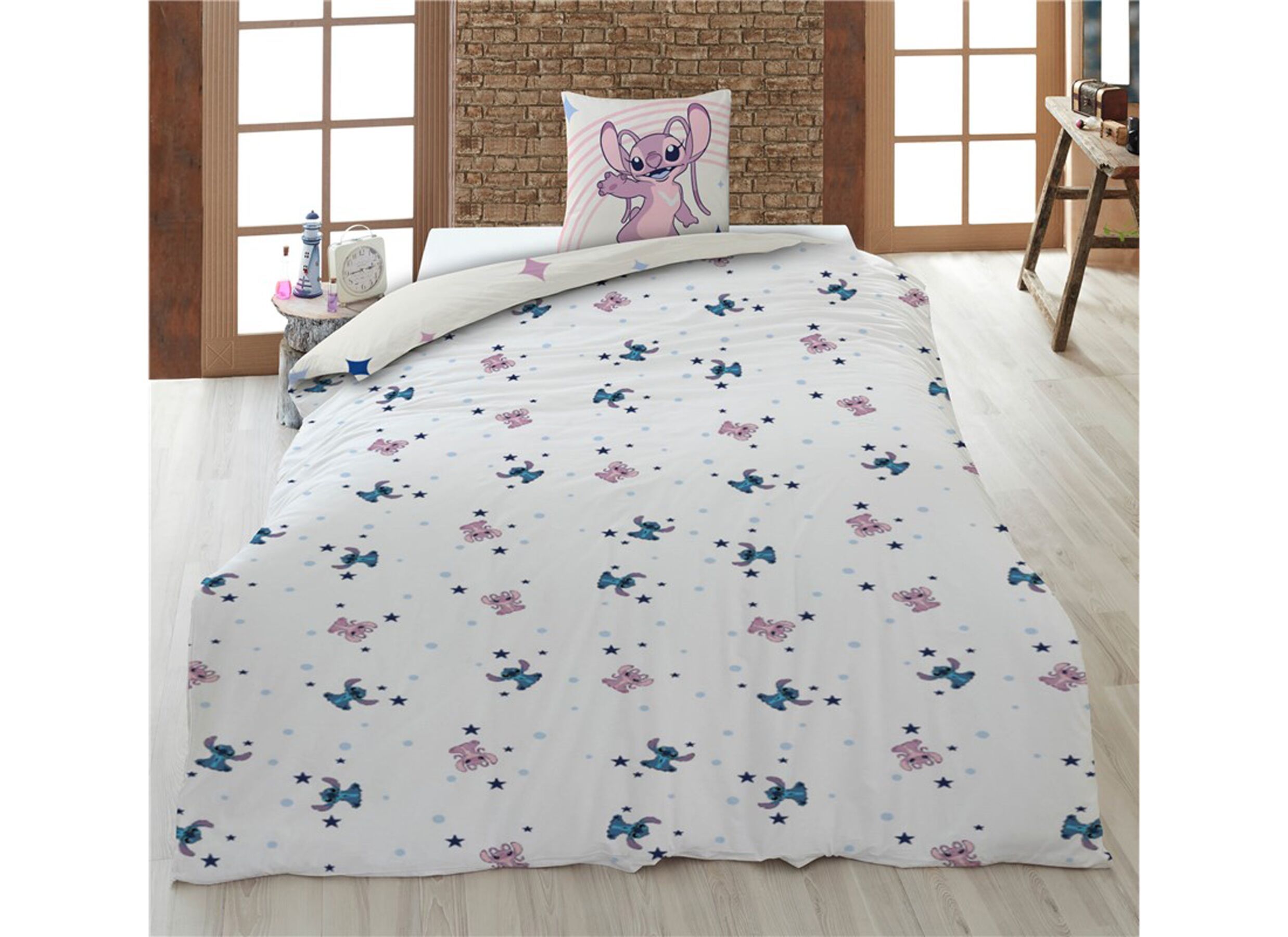 Aperçu - Housse de couette Stitch 140x200cm - polycoton - beige