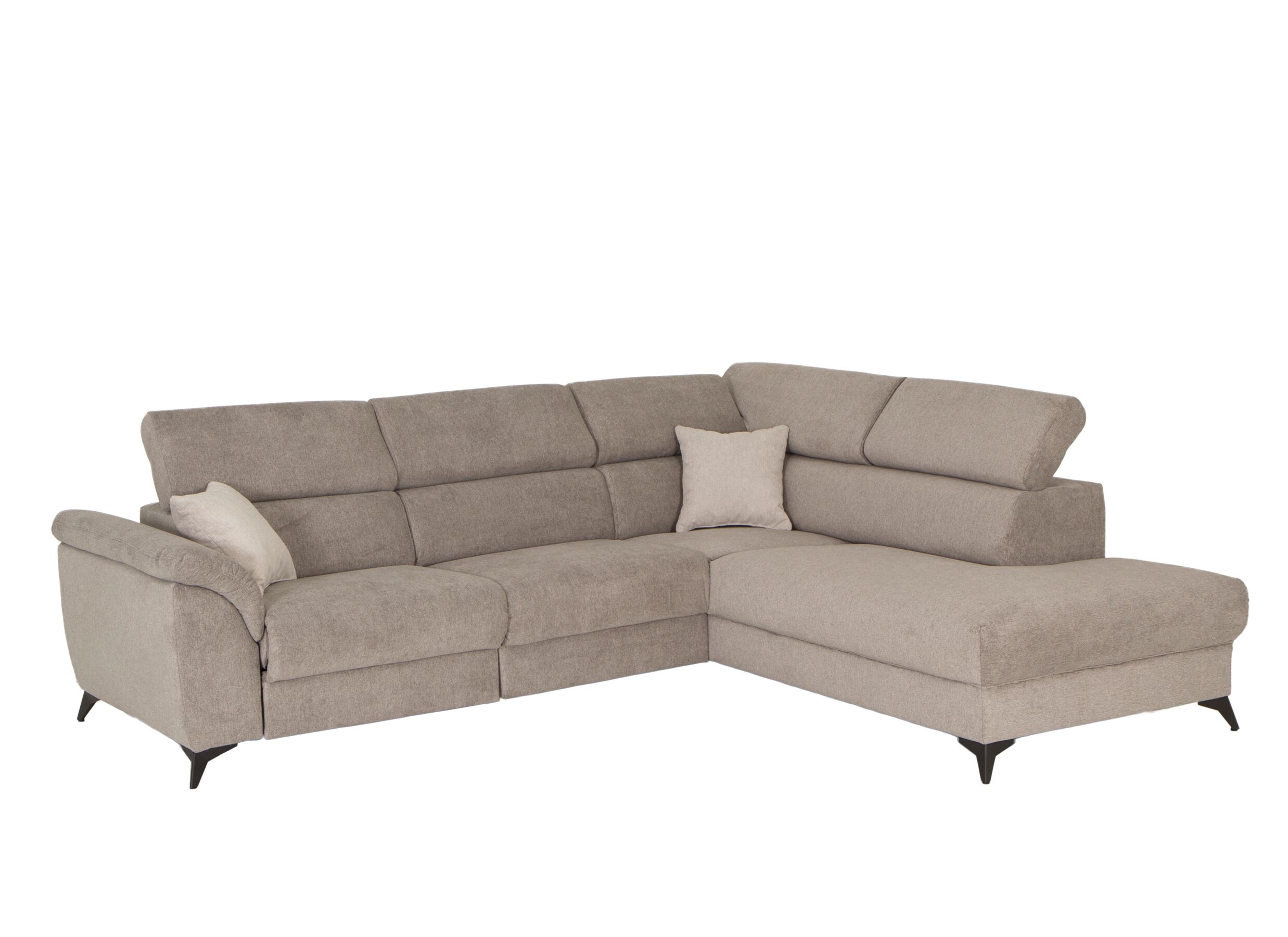 Disposition - Canapé d'angle Boca 284x234cm - tissu - gris