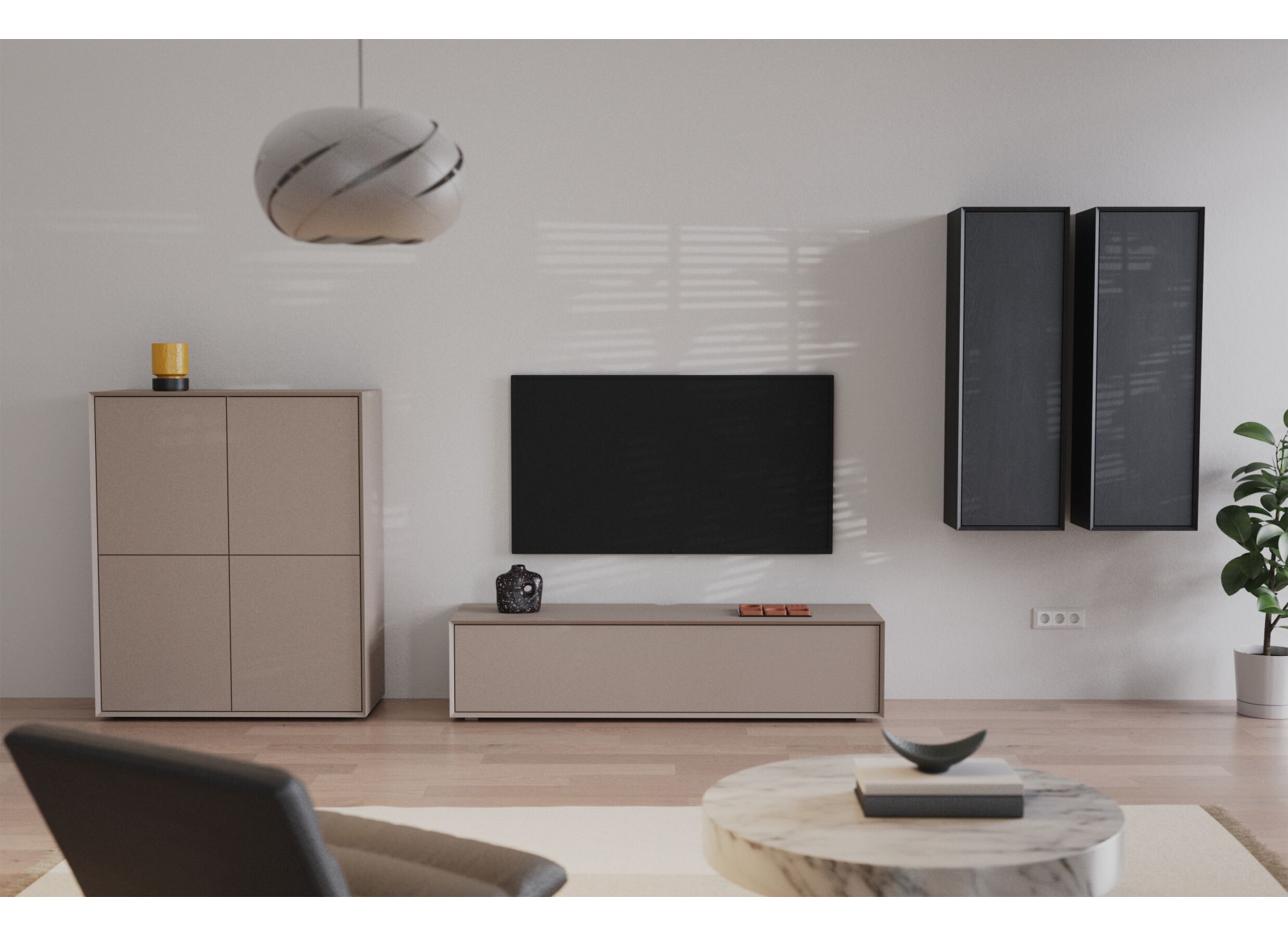 Sfeerfoto - Tv-meubel Stream 160cm - melamine - beige