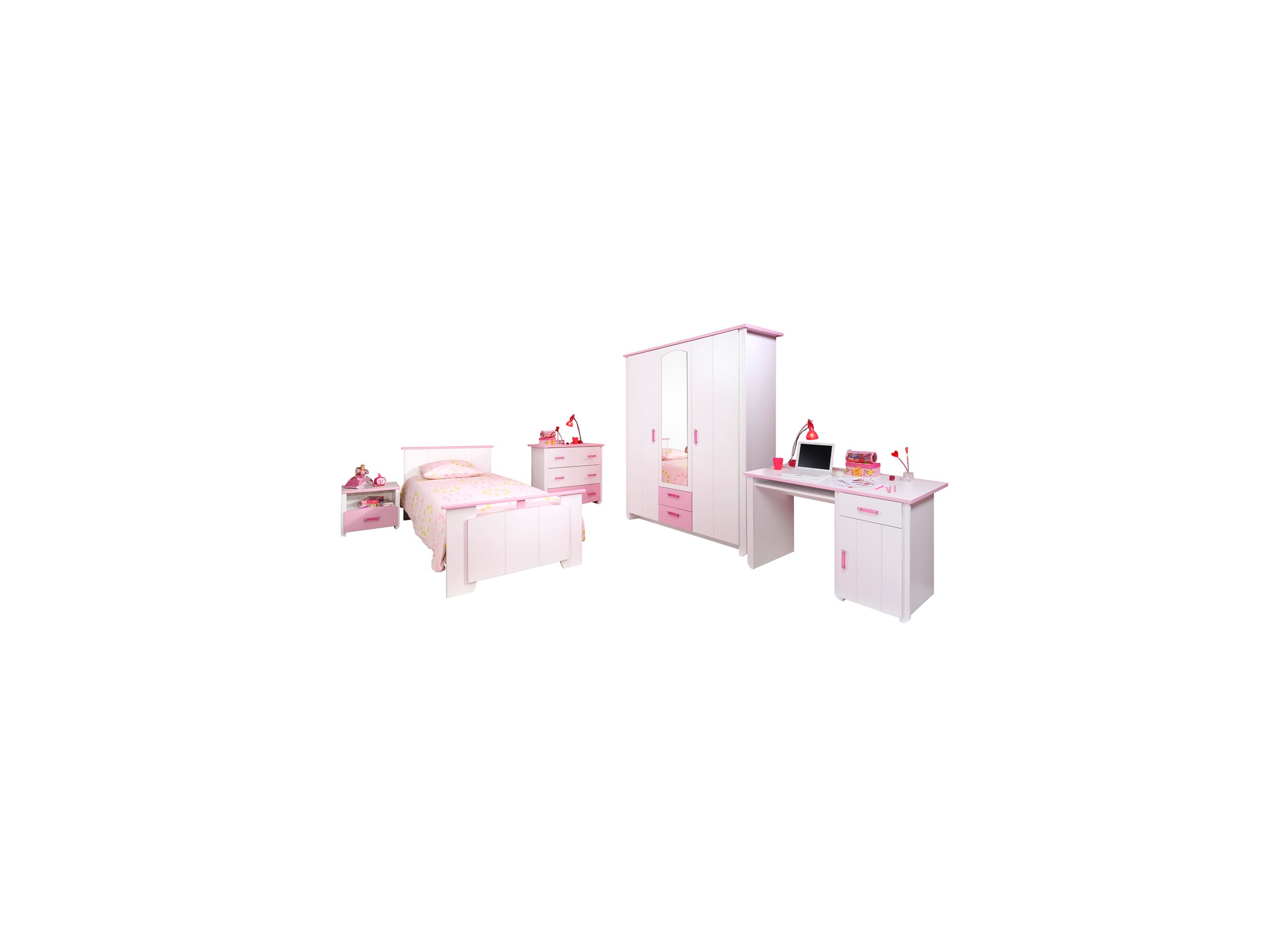 Bureau Biotiful 121x65cm - decor - wit & roze