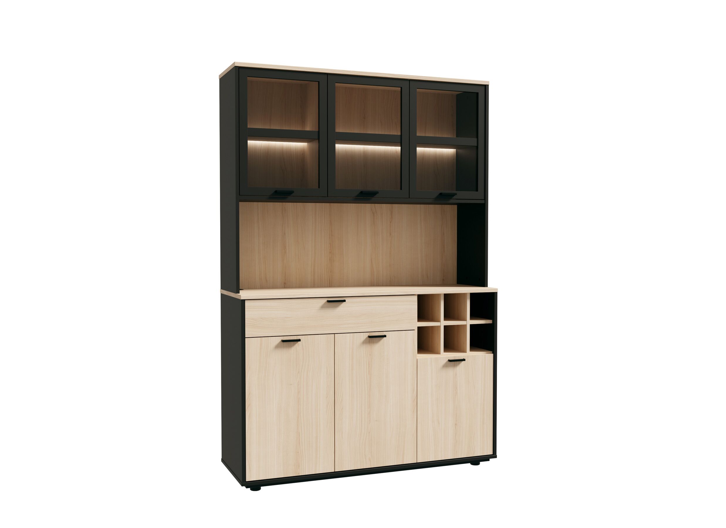 Overzichtsfoto - Keukenkast Mantek 120cm - decor - riva eik/zwart