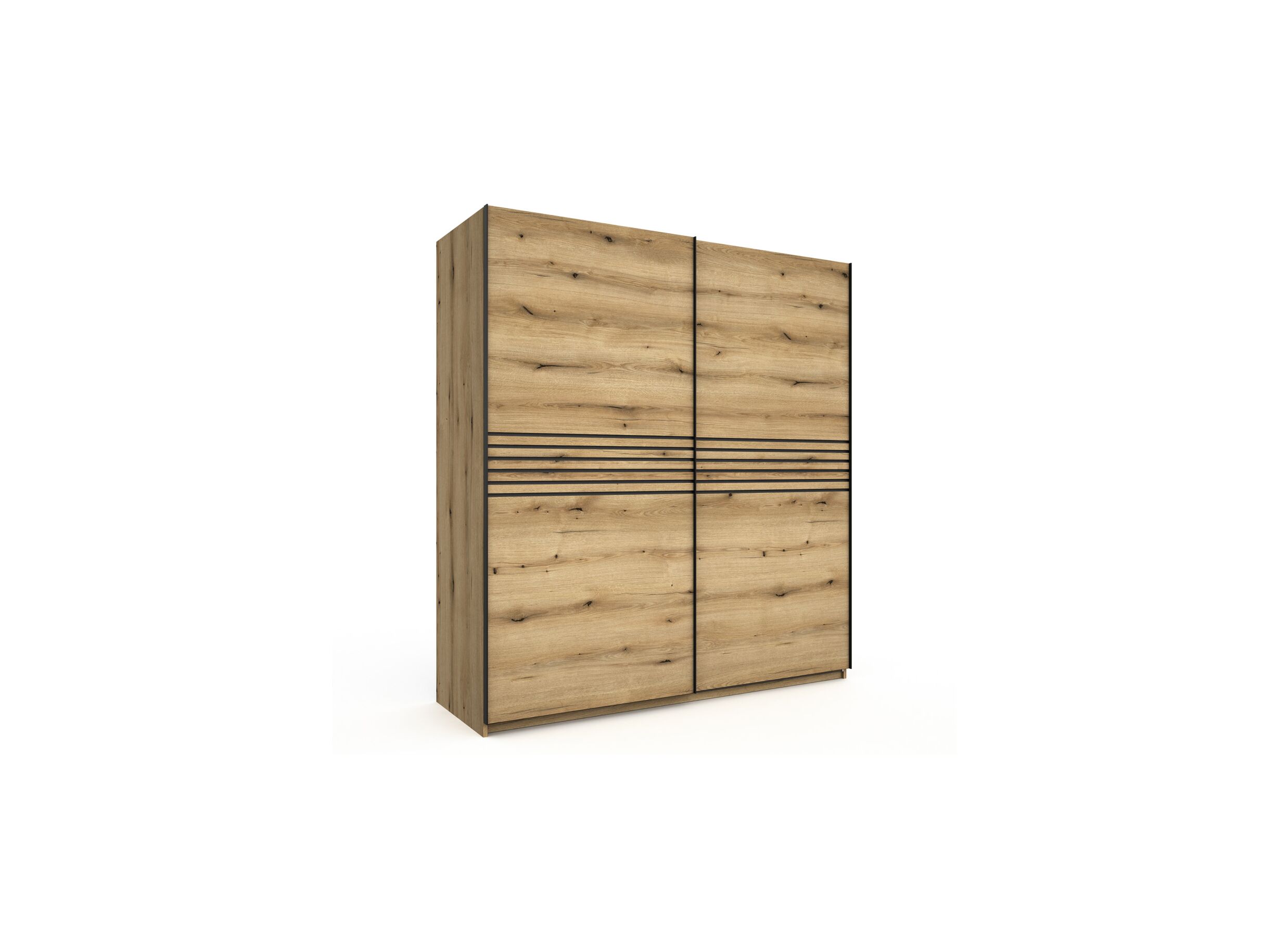 Schuifdeurkast Kato 200cm - melamine - etna eik - Armoire à portes coulissantes Kato 200cm - mélamine - chêne etna