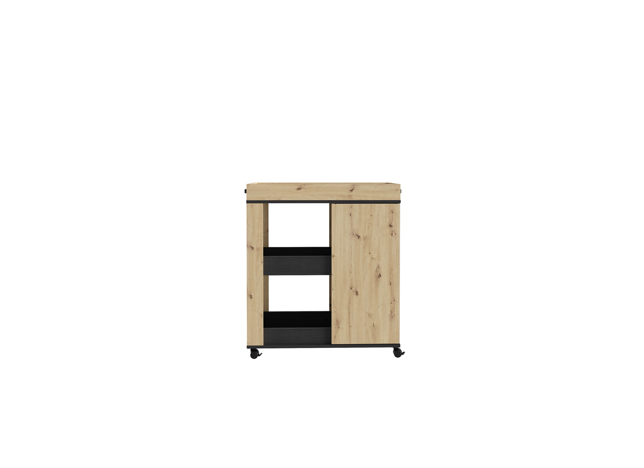 Serveerwagen 78cm - decor - artisanale eik