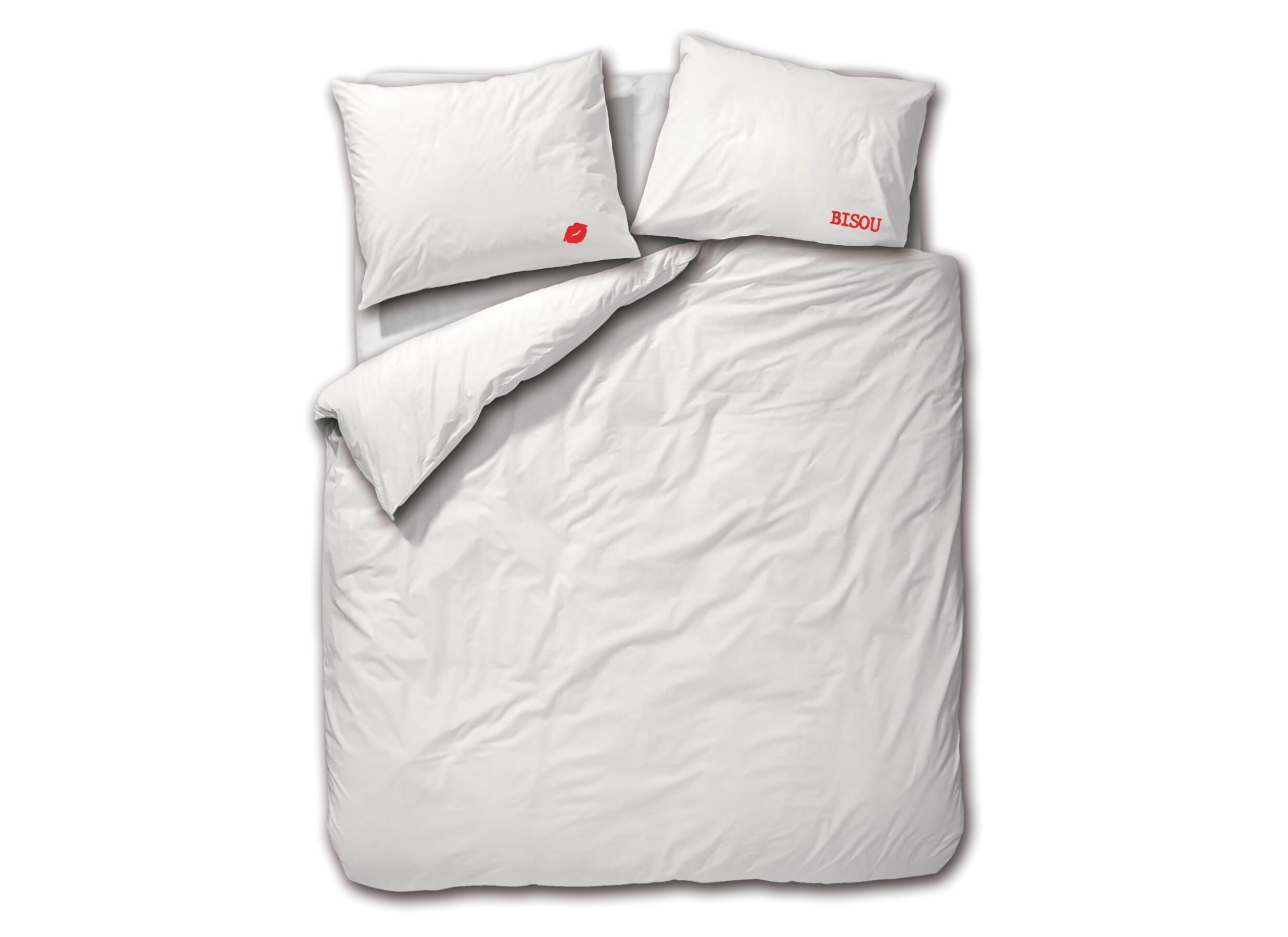 Plus Important - Housse de couette Bisou 240x200/220cm - percale - rouge