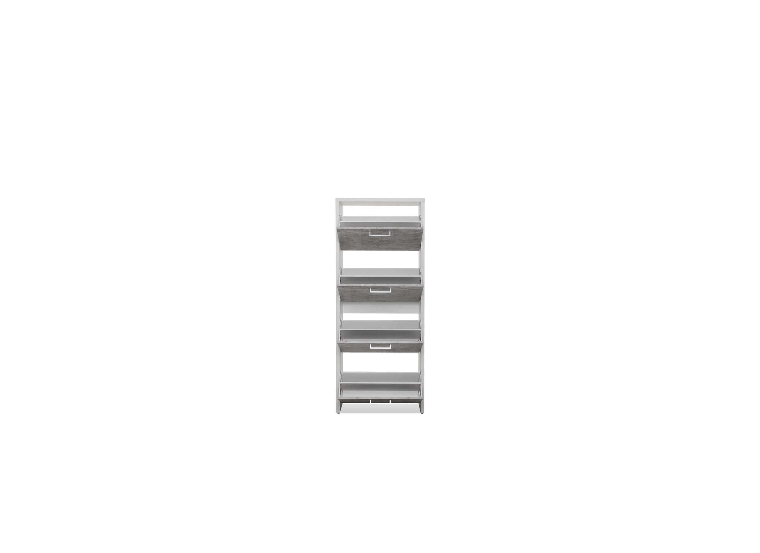 Detailfoto - Schoenenkast Fulda 60x25x152cm - melamine - beton & wit