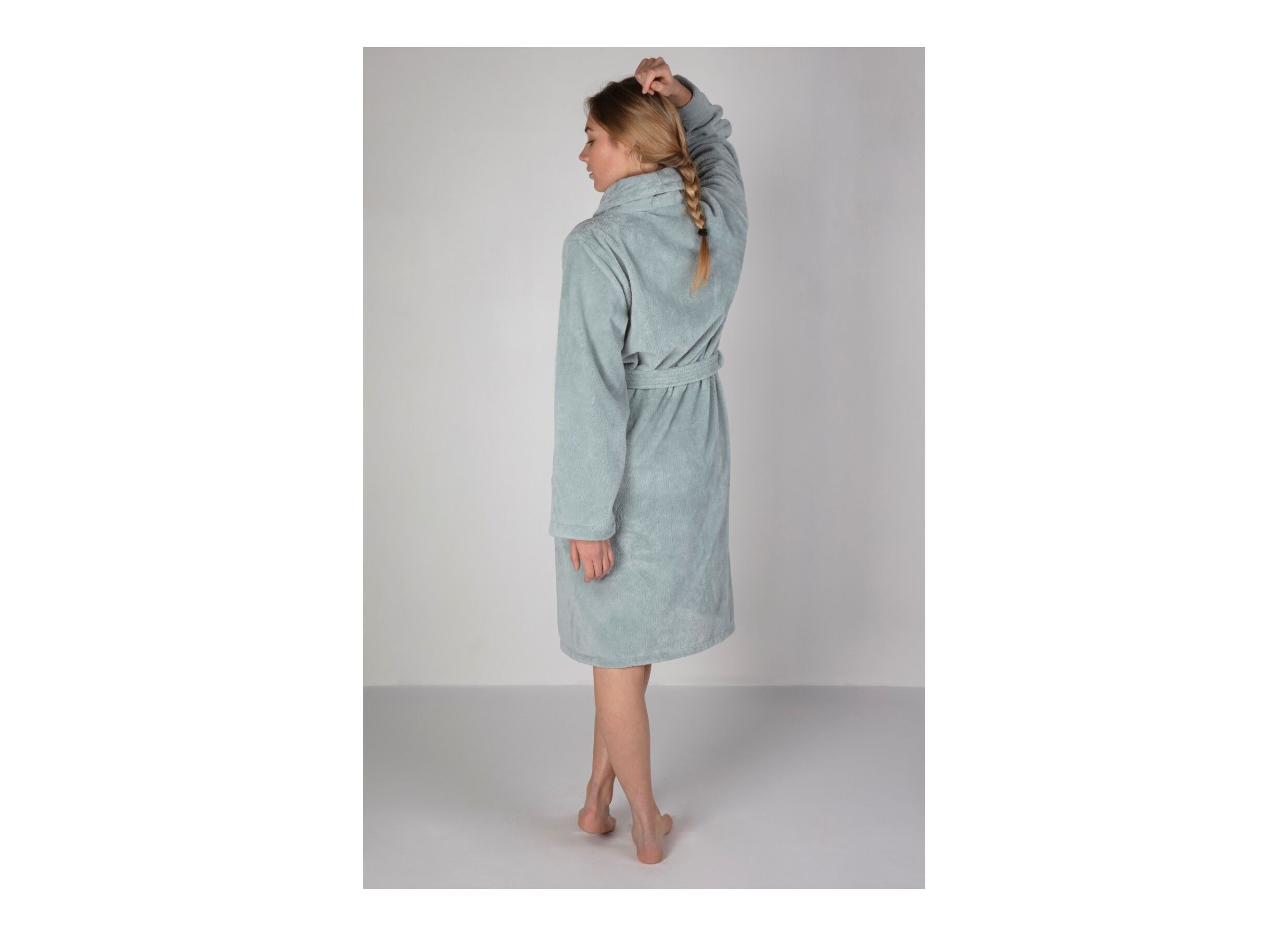 Overzichtsfoto - Badjas XS flanel sea green