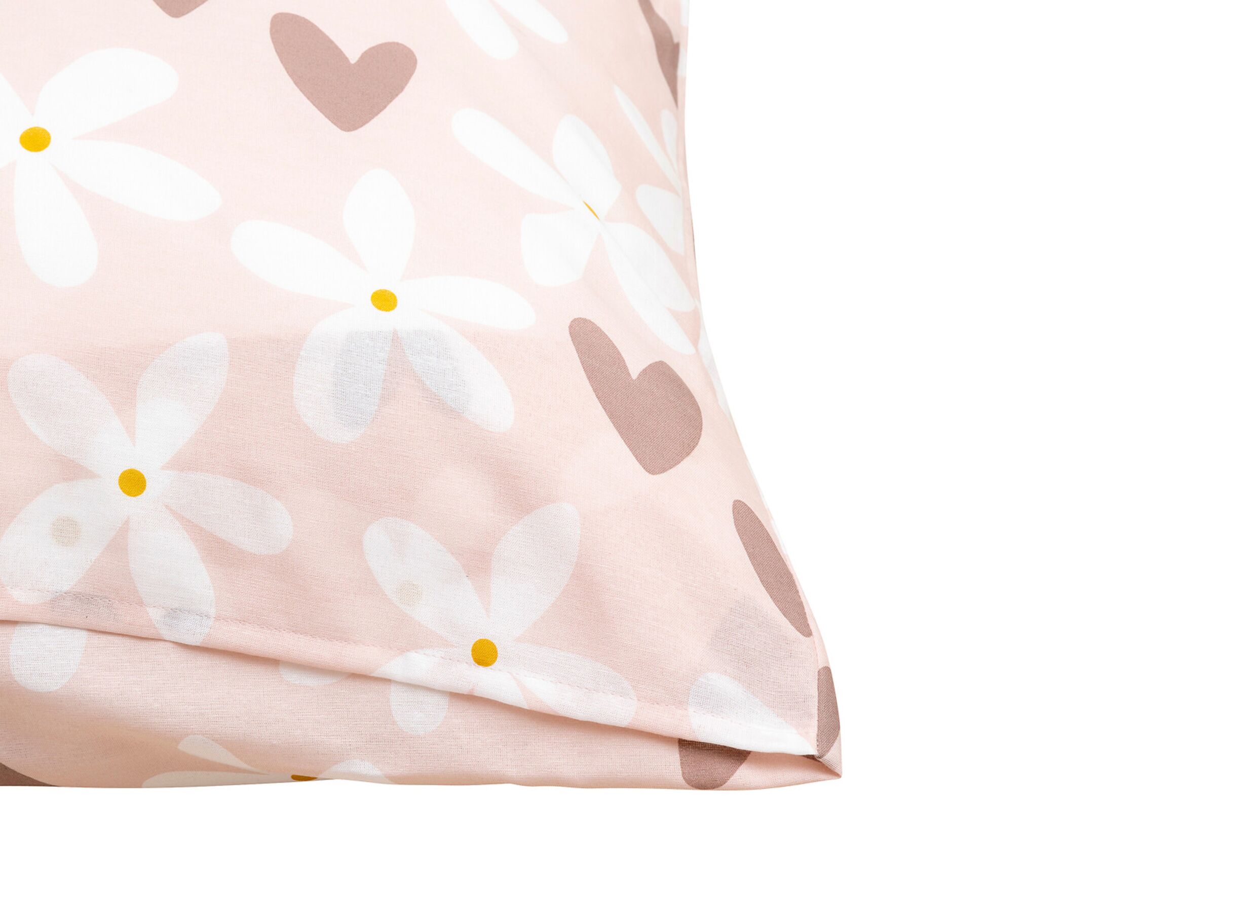 Detail - Housse de couette Motif Cœur 140x200cm - polyester & coton - rose