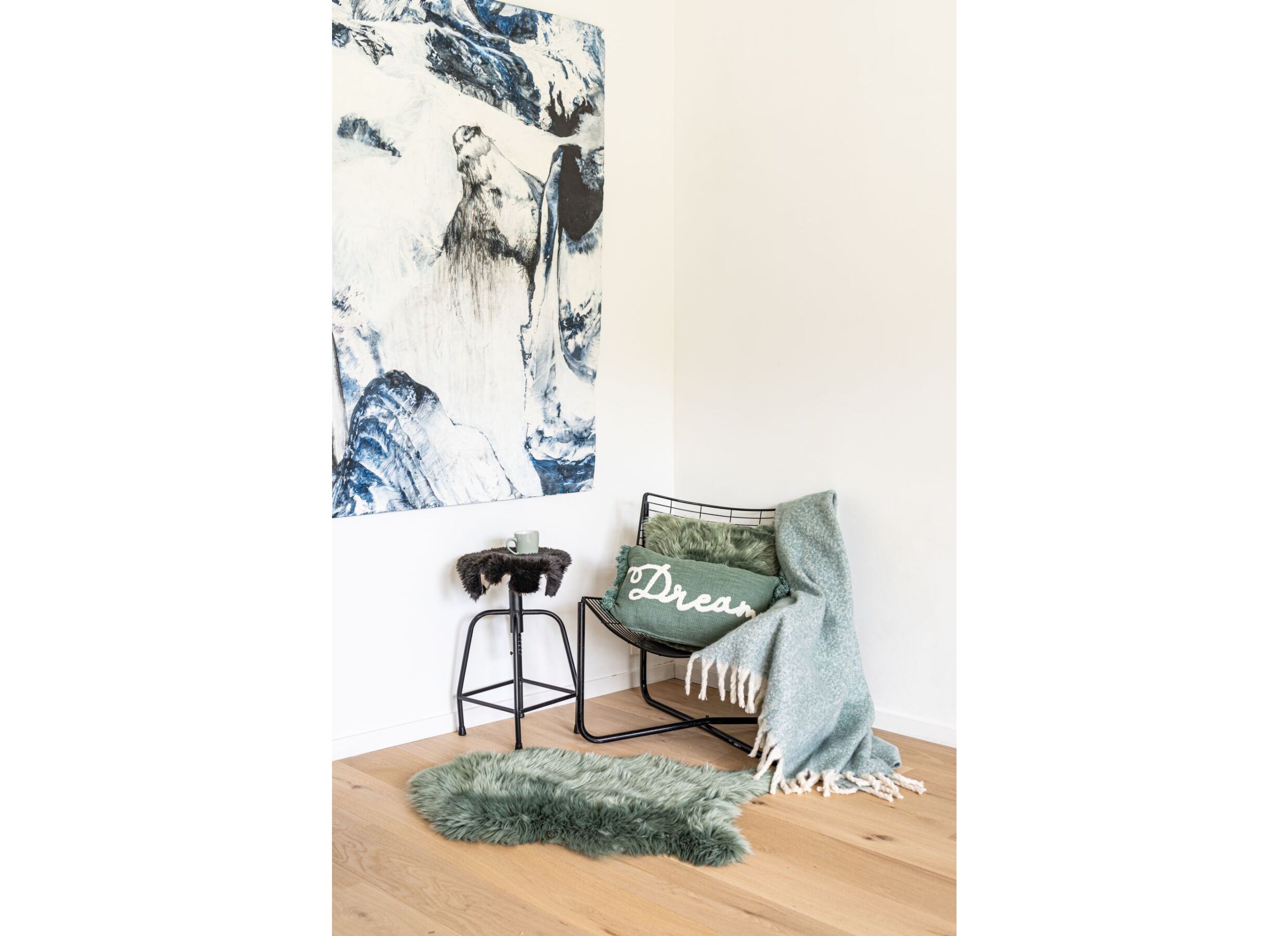 Foto ambiance - Plaid Flock 130x170cm microflanelle sage green