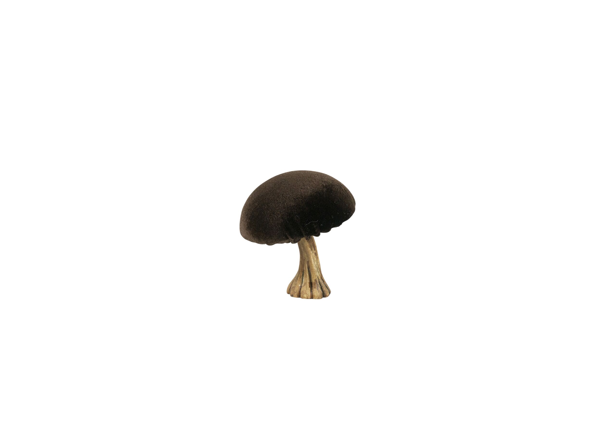 Plus Important - Déco Champignon H10cm - velours - brun