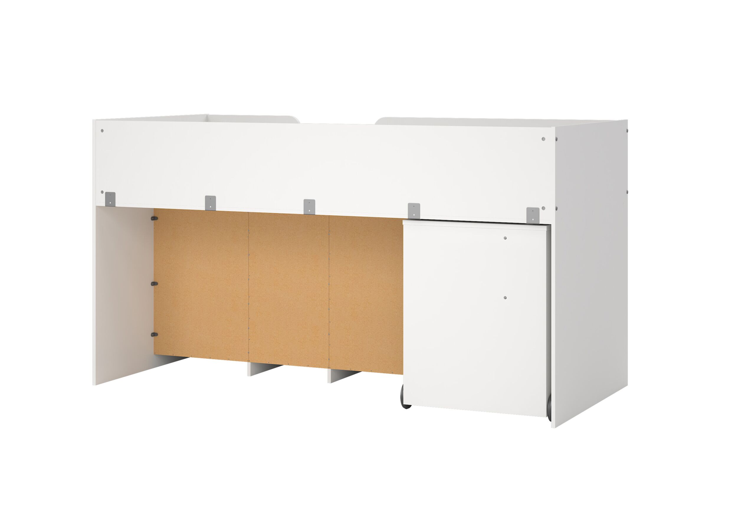Aperçu - Lit mi-hauteur Lyon 90x200cm - décor - blanc & jackson hickory