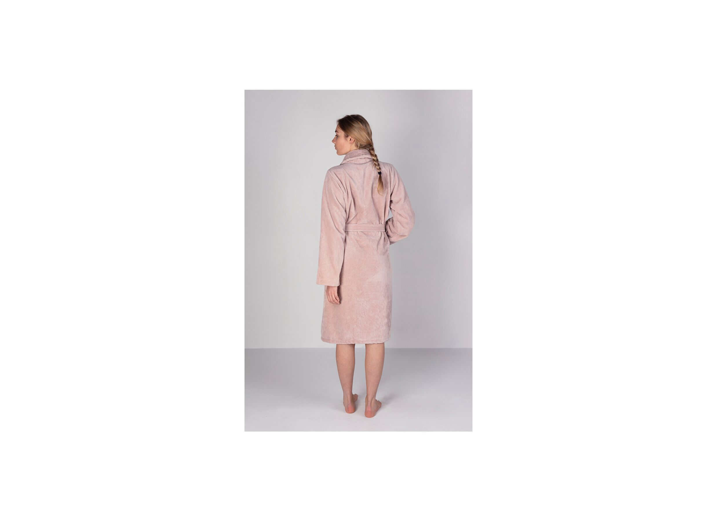 Sfeerfoto - Badjas XS flanel misty pink