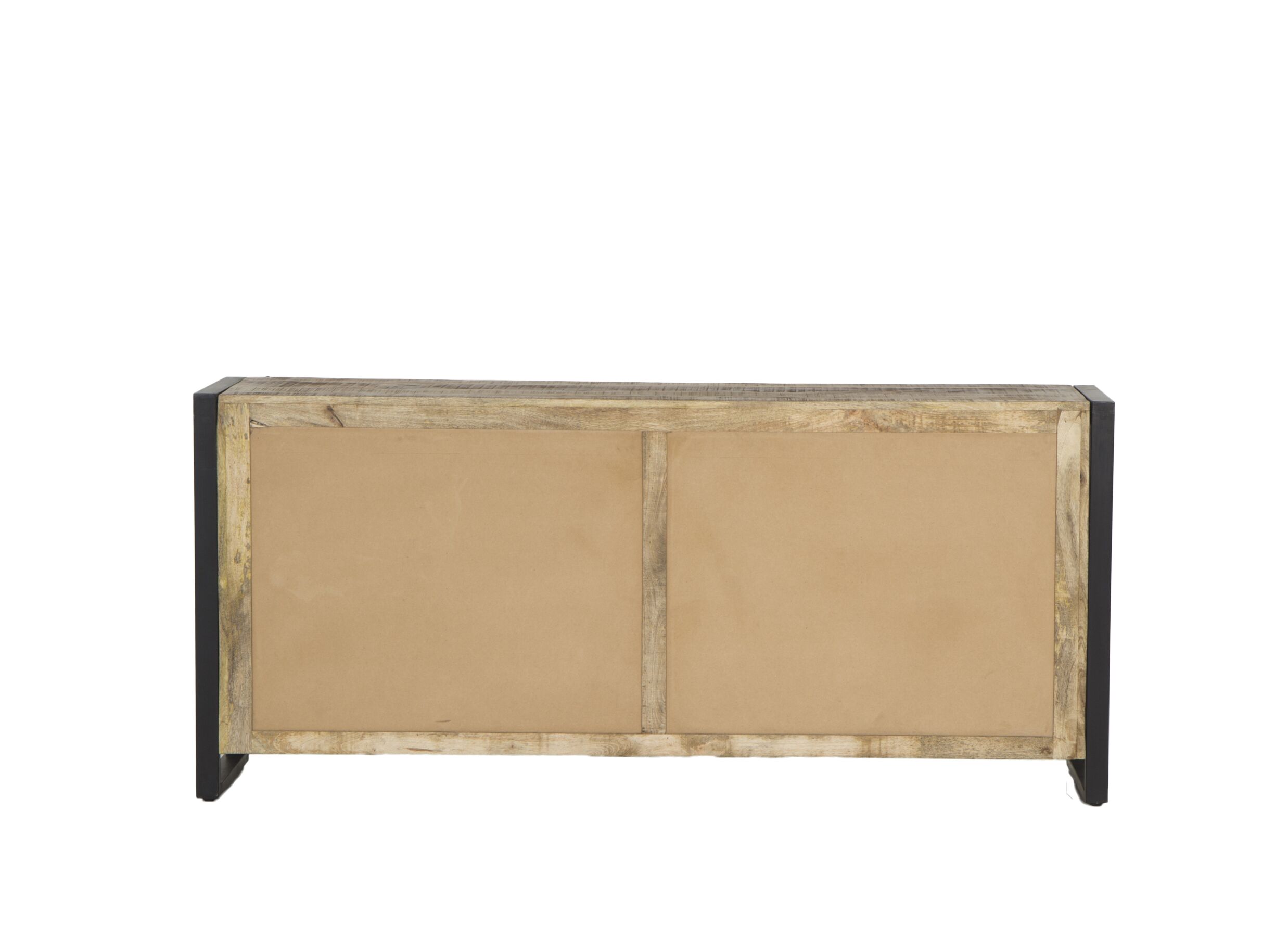 Buffet Woodstock 200x45cm - manguier massif & métal - naturel/noir