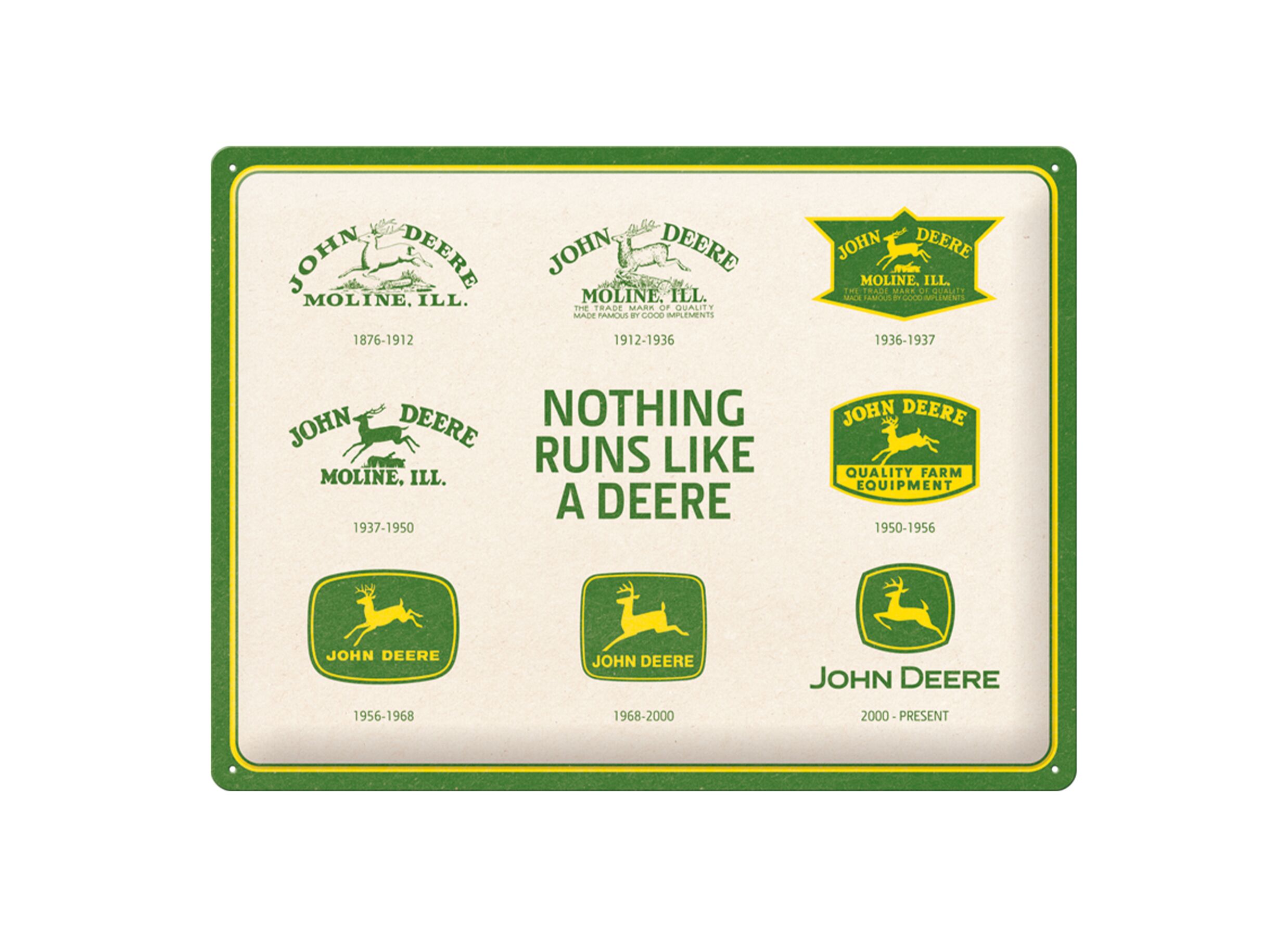Plakkaat John Deere 30x40cm - metaal - multicolor - Plaque John Deere 30x40cm - métal - multicolore