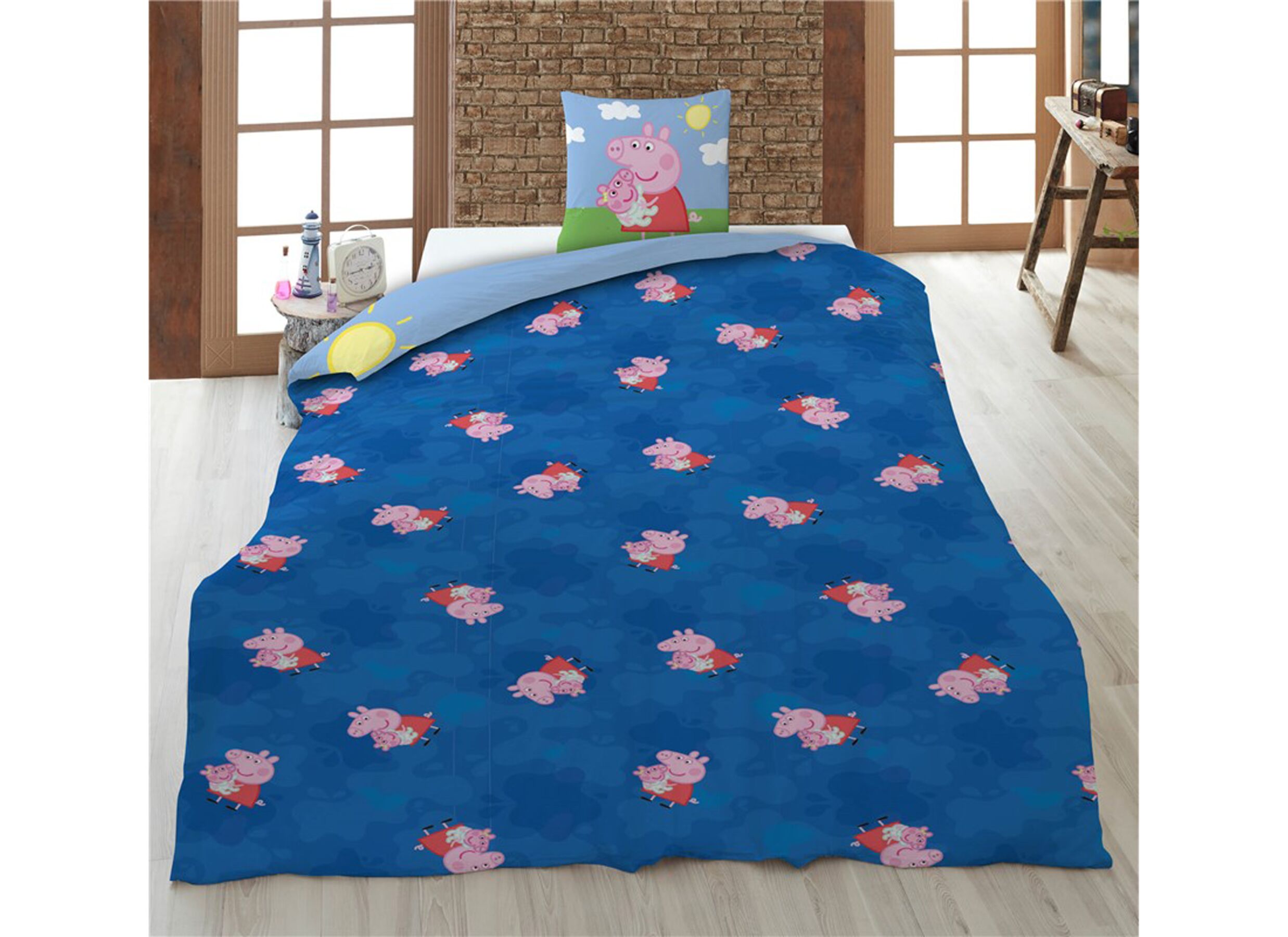 Sfeerfoto - Dekbedovertrek Peppa Pig 140x200cm - polykatoen - multicolor
