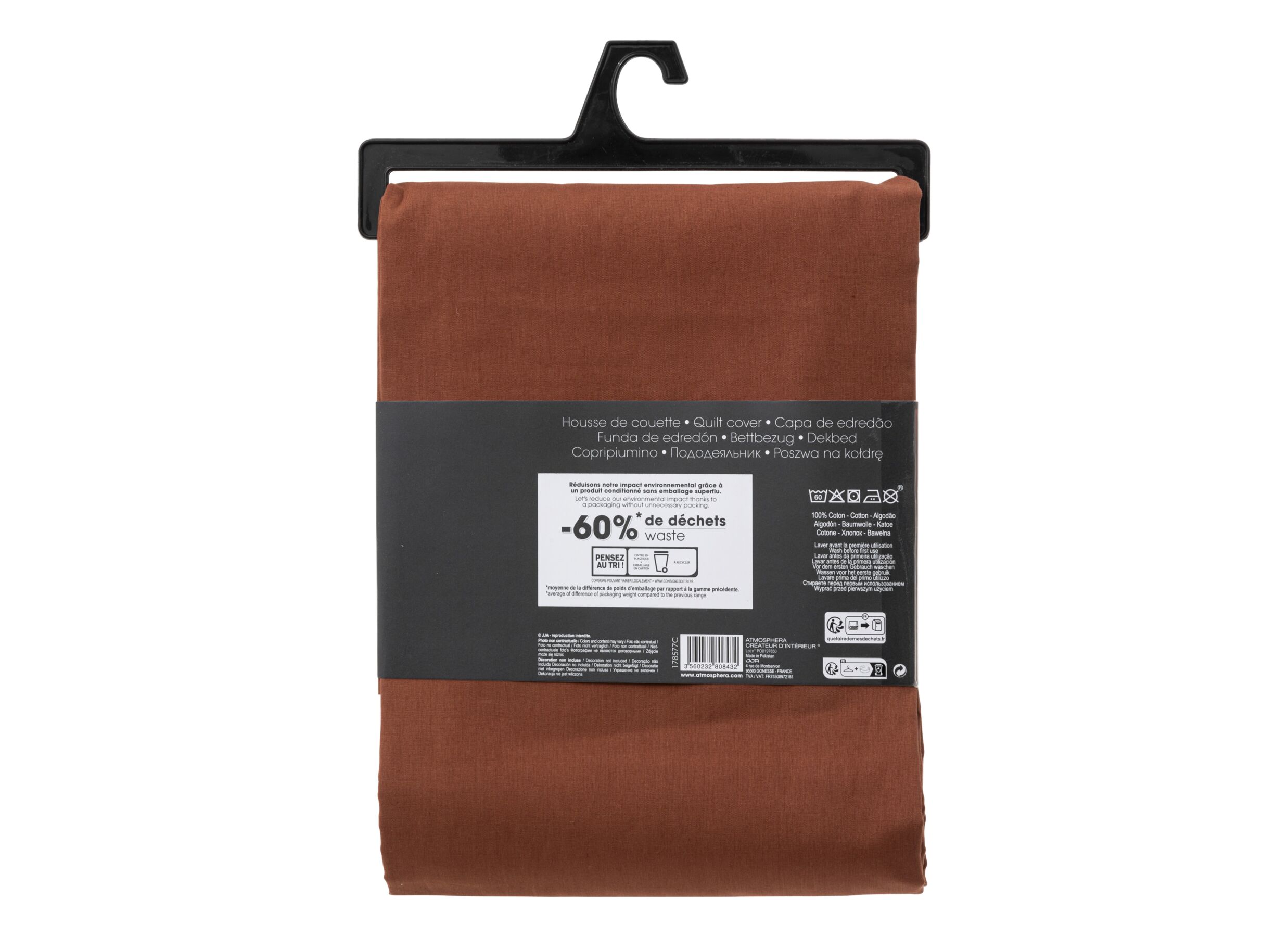 Overzichtsfoto - Dekbedovertrek 140x220cm - katoen - terracotta excl. kussenslopen