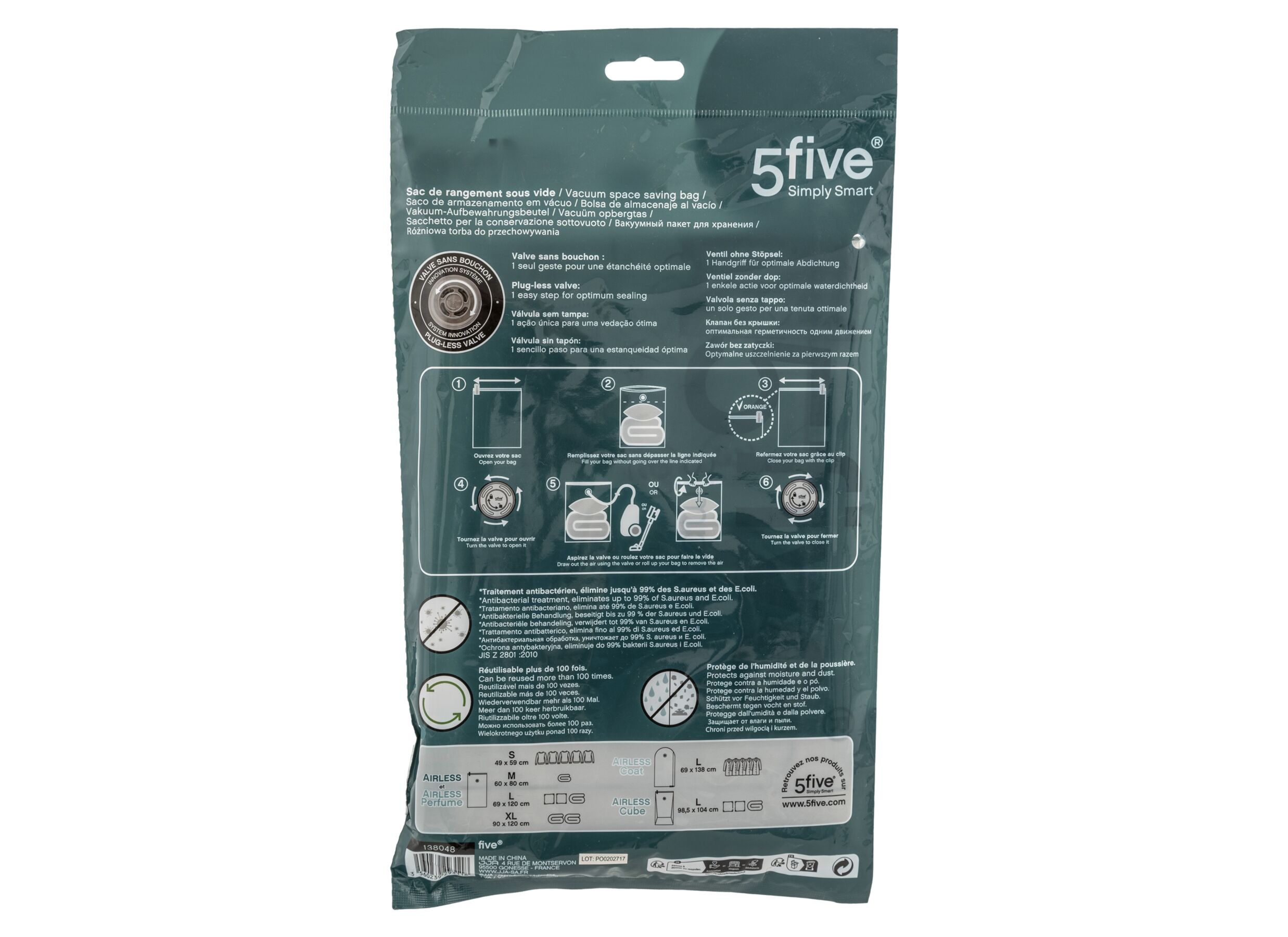 Overzichtsfoto - Opberghoes Vacuum AirFlat L 120x69cm