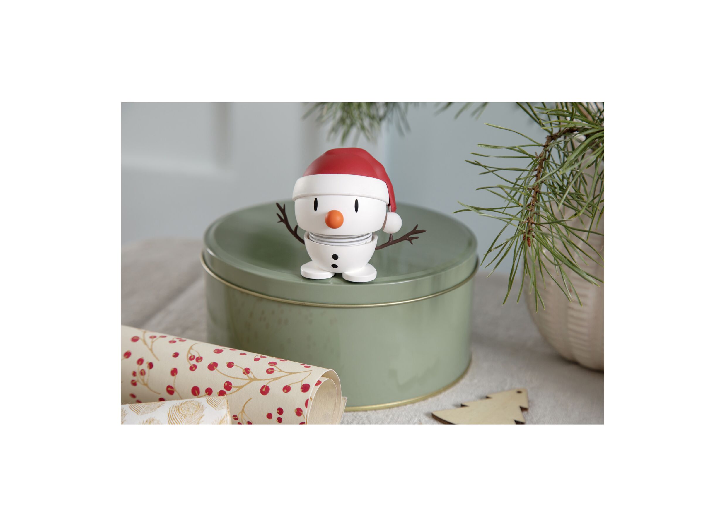 Sfeerfoto - Figuur Hoptimist Soft Santa Snowman S H6,9cm - kunststof - wit