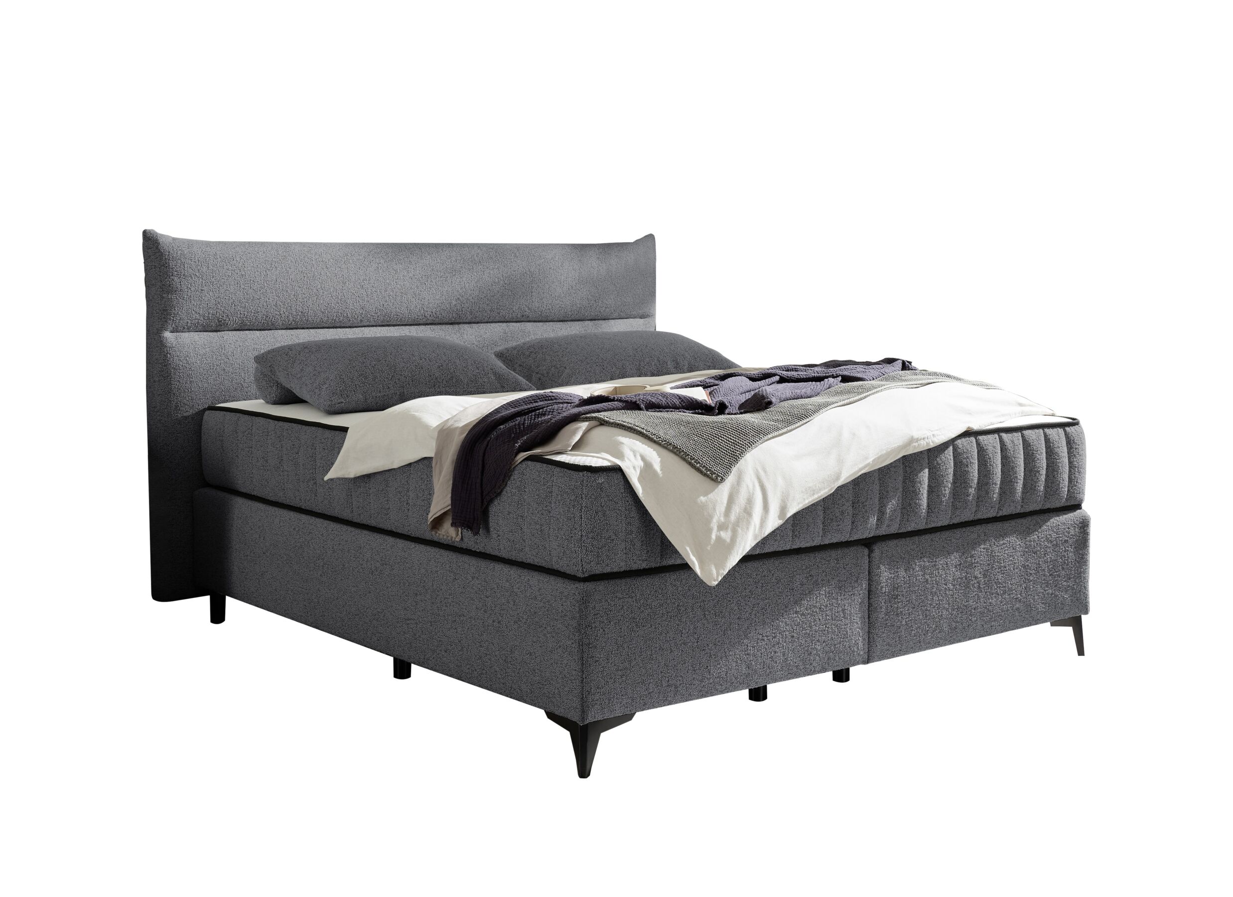 Hoofdfoto - Boxspring Vlieland 160x200cm - stof - antraciet