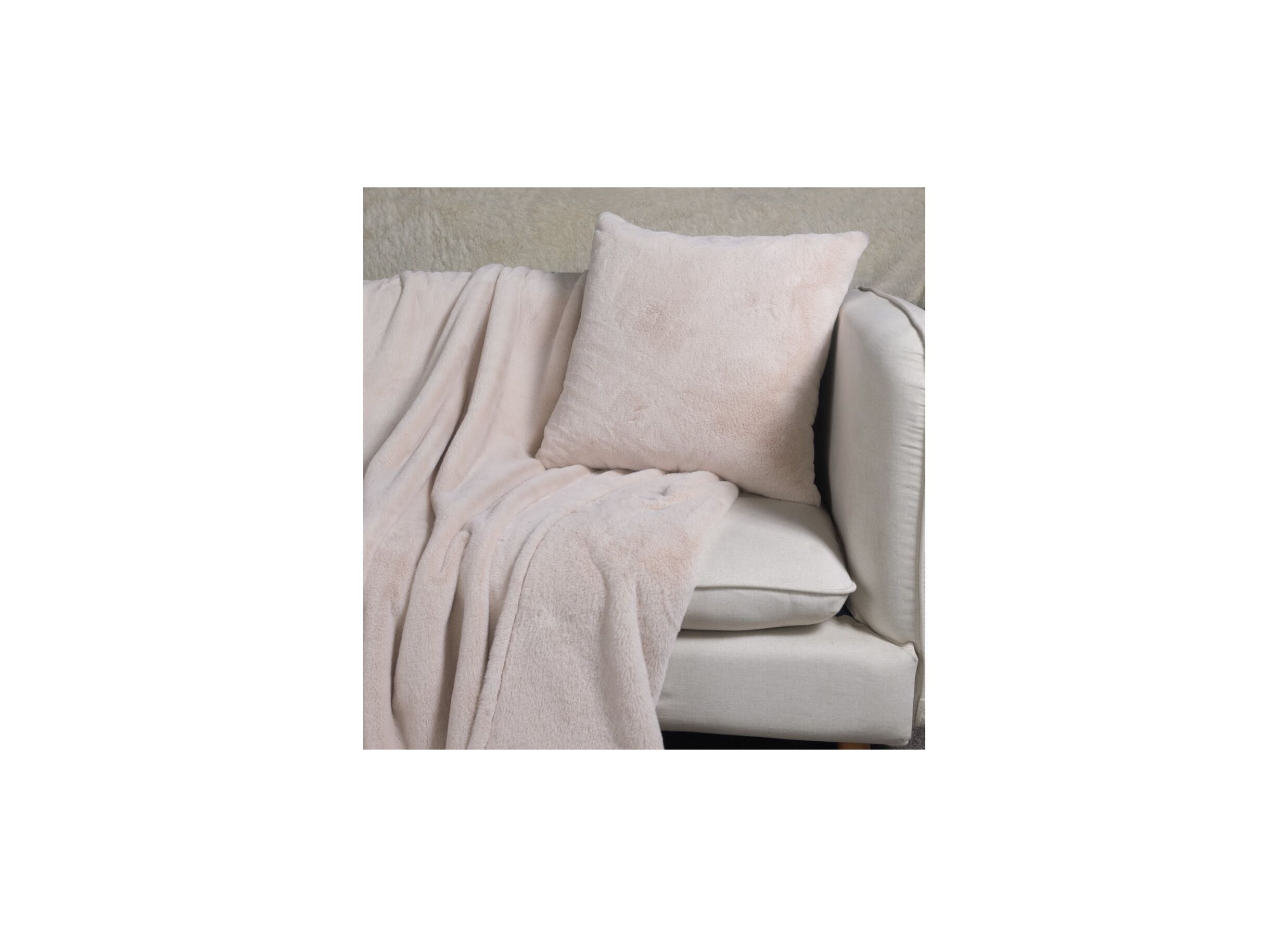 Foto ambiance - Plaid Oxford 150x200cm polyester beige