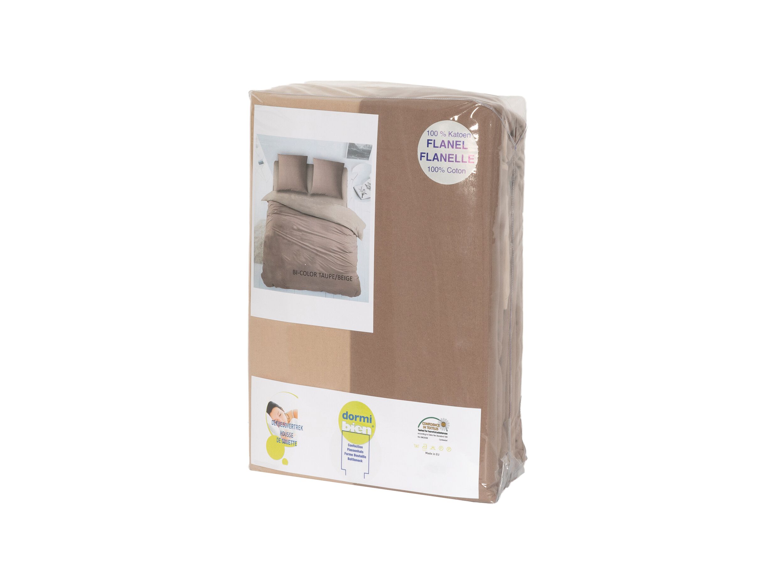 Aperçu - Housse de couette 270x220cm - flanelle - taupe