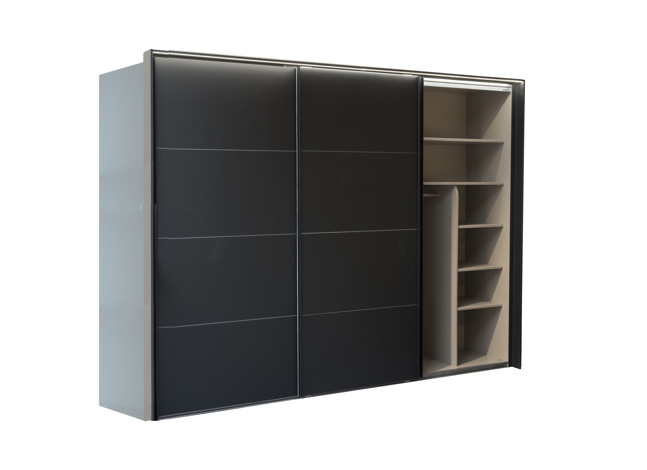 Disposition - Armoire à portes coulissantes 300cm - décor - noir
