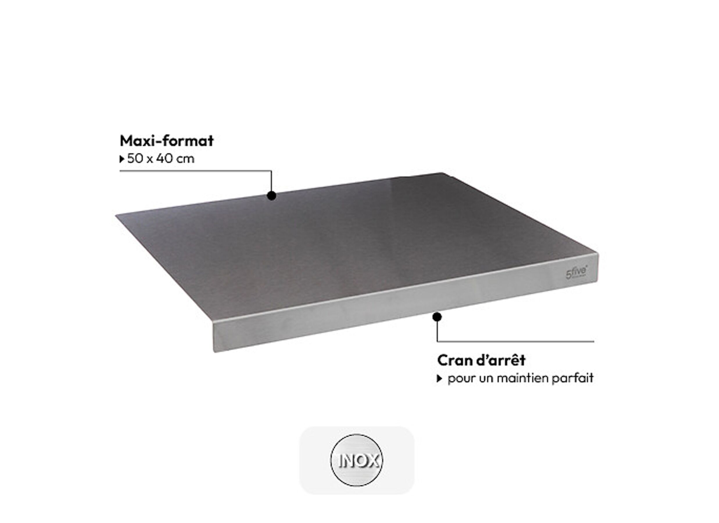 Disposition - Planche à pâtisserie 50x40cm - inox - gris