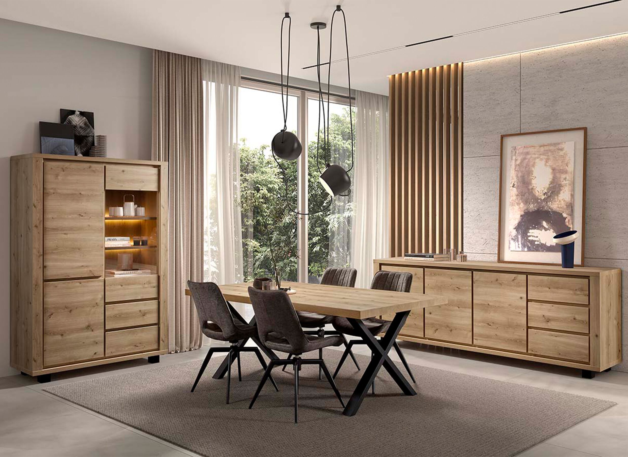 Sfeerfoto - Dressoir Uri 238cm - decor - hudson oak