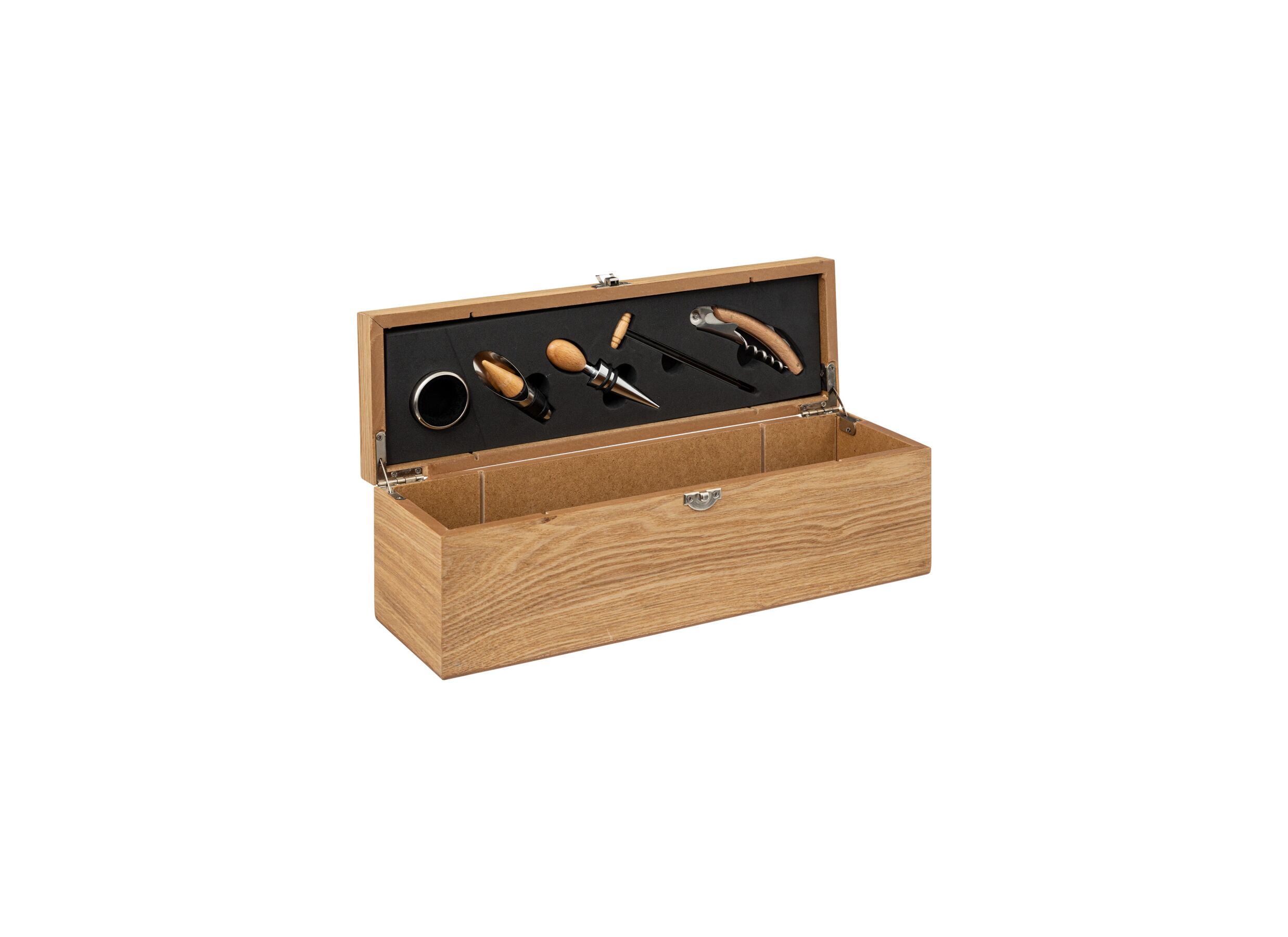 Sommelierkoffer Marc 5-delig 35 - Sommelierkoffer Marc 5-delig 35,8x12x10,9cm - MDF & staal - bruin