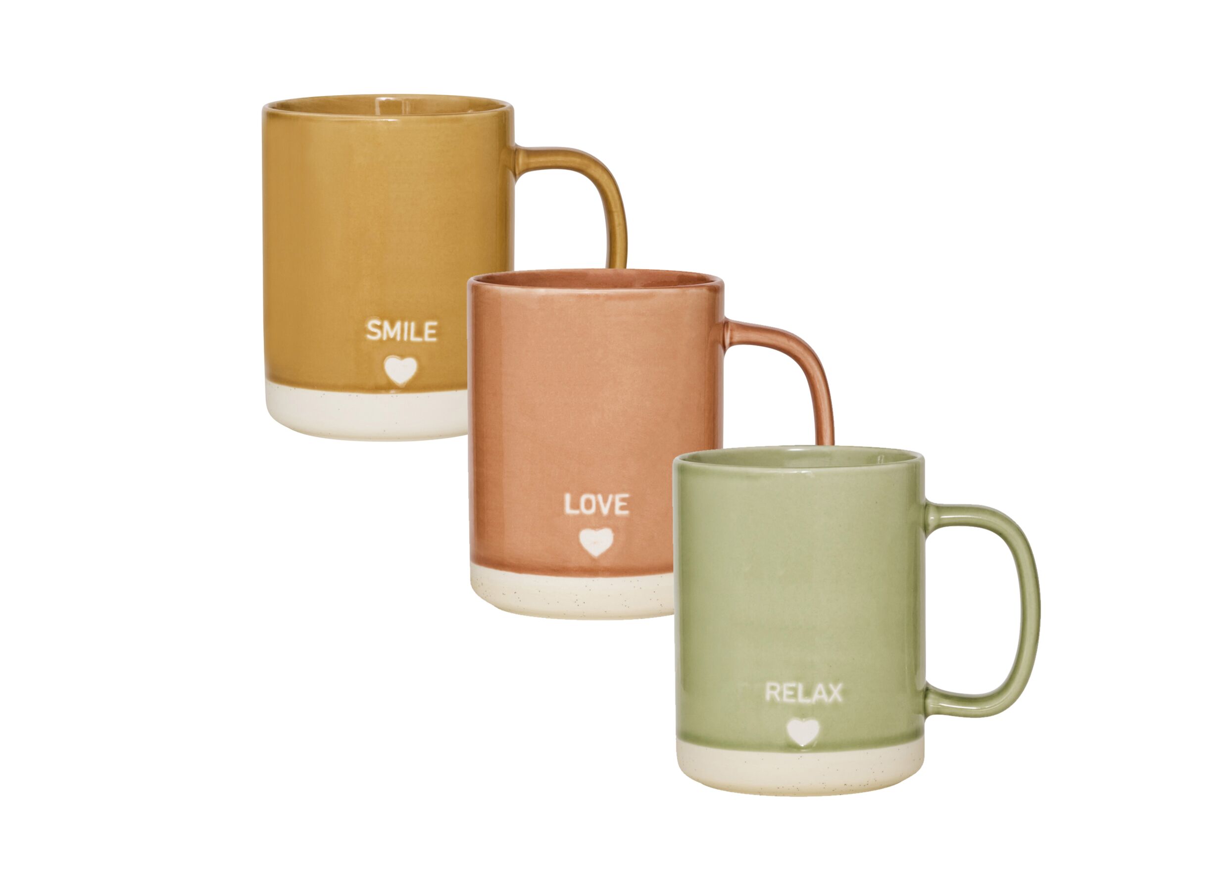 Mok Relax - Mug Relax, Love, Smile 42cl - porcelaine - multicolor
