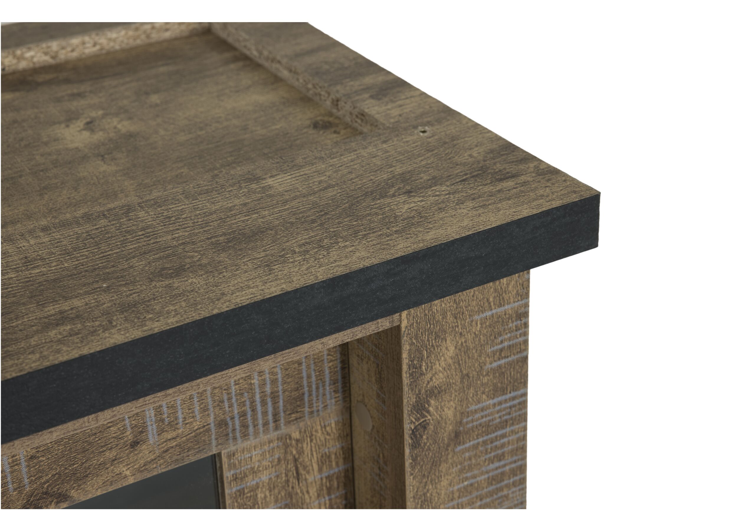 Detailfoto - Opzetstuk Etienne 221cm - meubelplaat - industriële eik & zwart