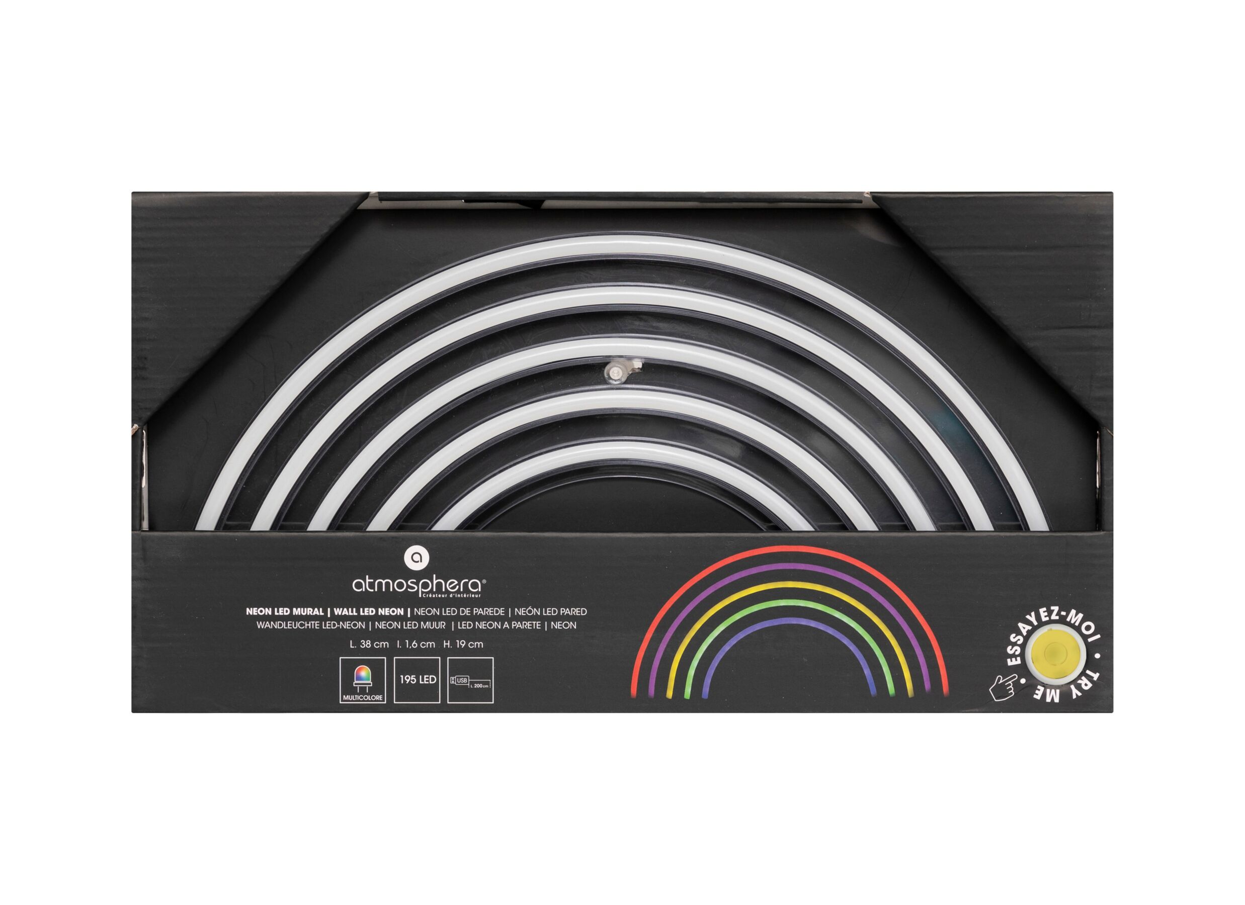 Indeling - Ledlamp Neon Regenboog 38x19cm - kunststof - multicolor