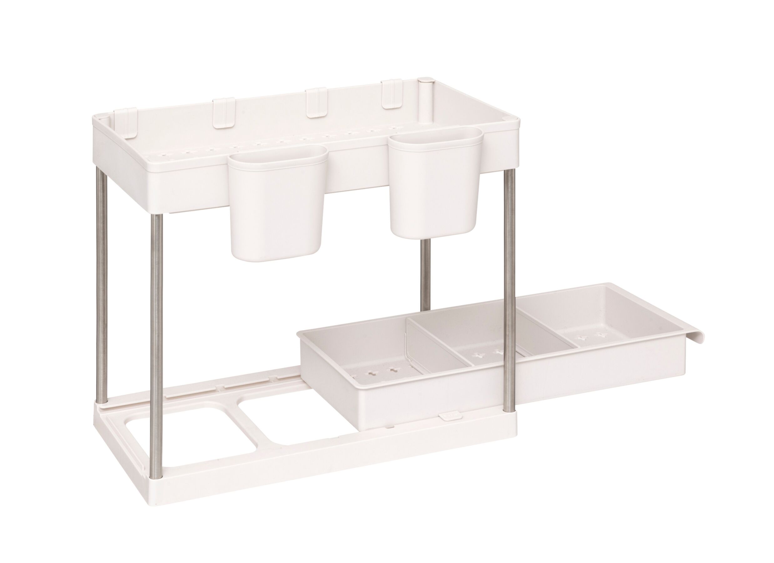 Overzichtsfoto - Organizer 2 niveaus 21,5x40,7x34cm - kunststof - beige