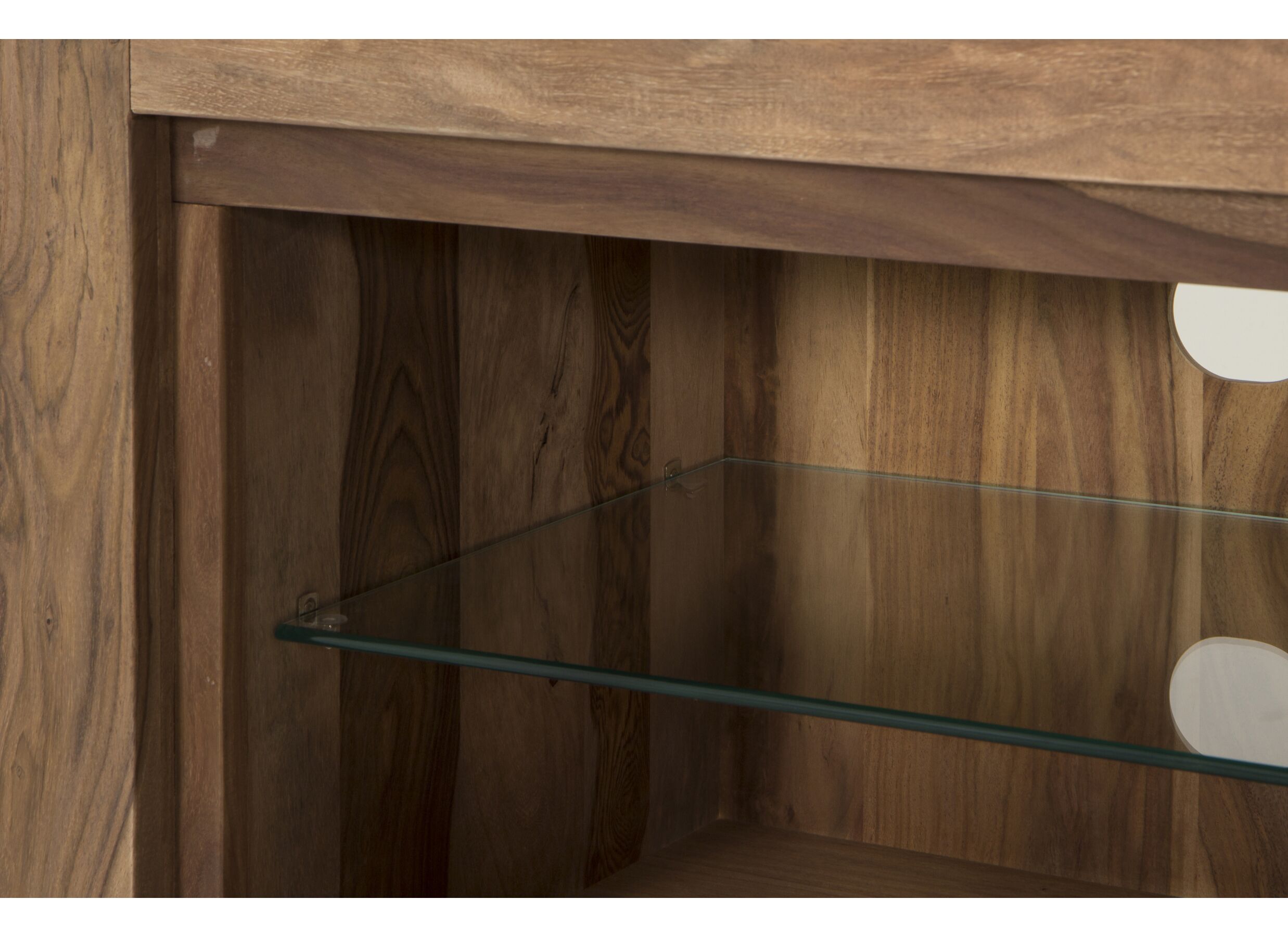 Tv-meubel Carbone 170cm - sheesham massief & fineer & decor - naturel