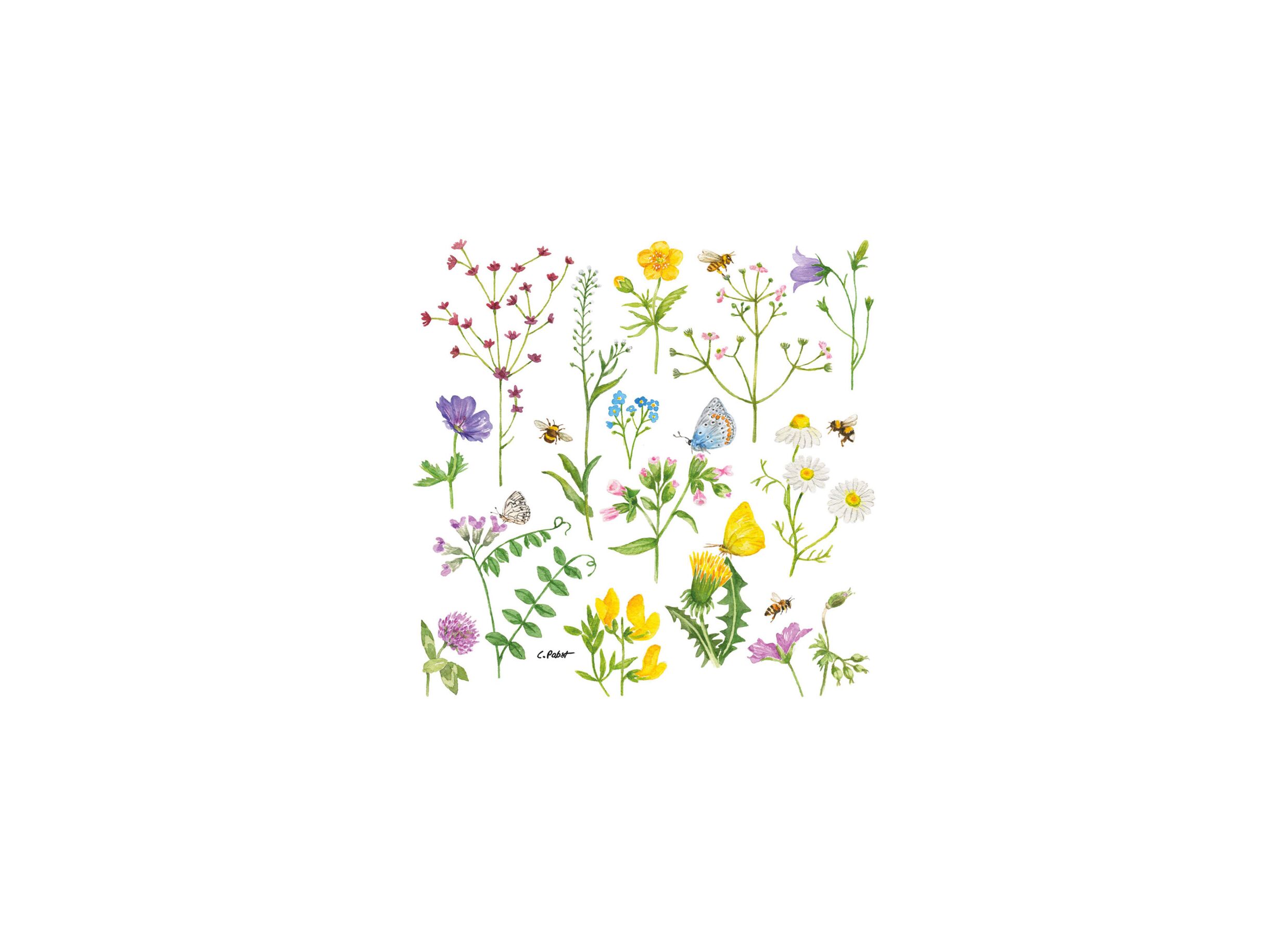 Serviette Cornflowers 25x25cm multicolor 20 pièces - Serviette Cornflowers 25x25cm - papier - multicolore 20 pièces