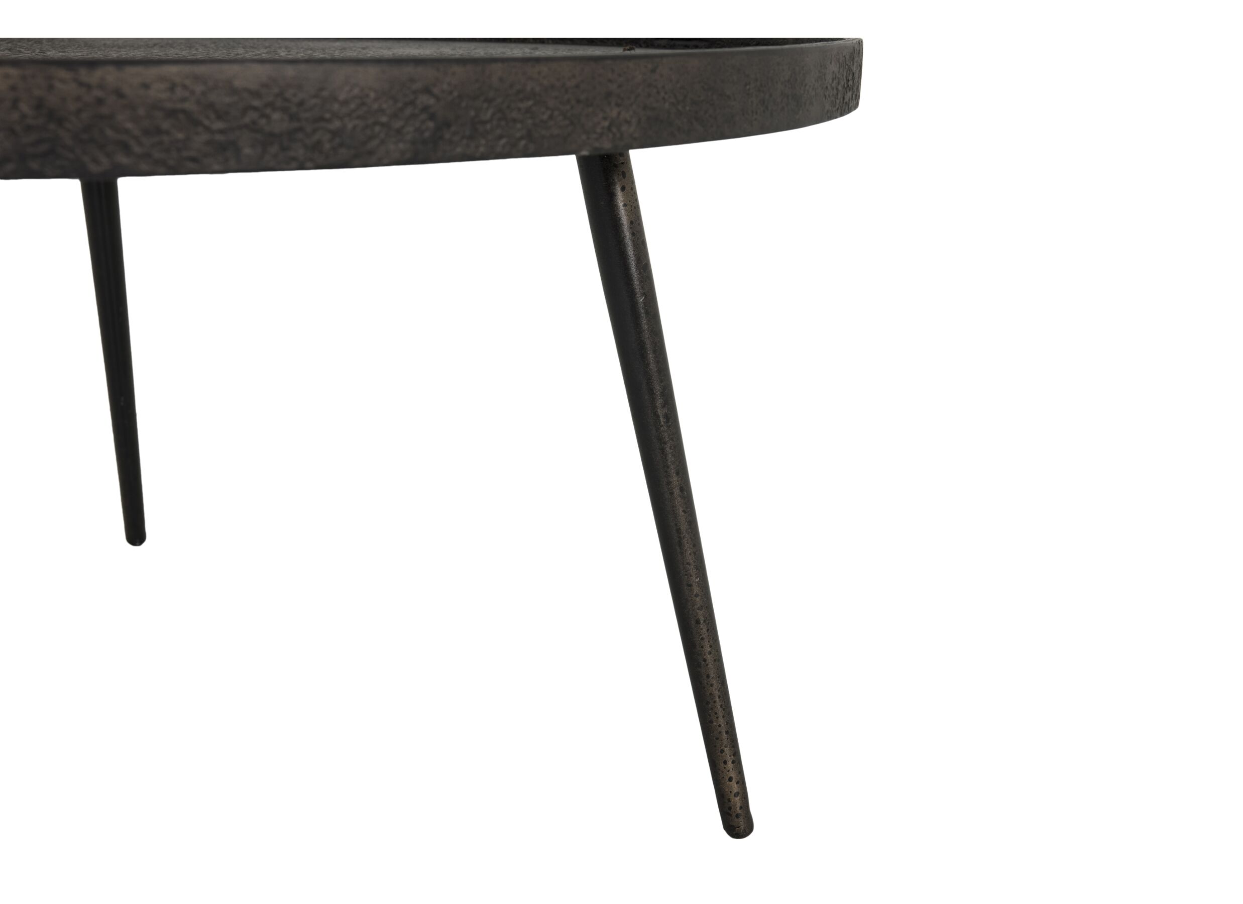 Detail - Table basse Felix Ø80cm - bois massif recyclé - noir