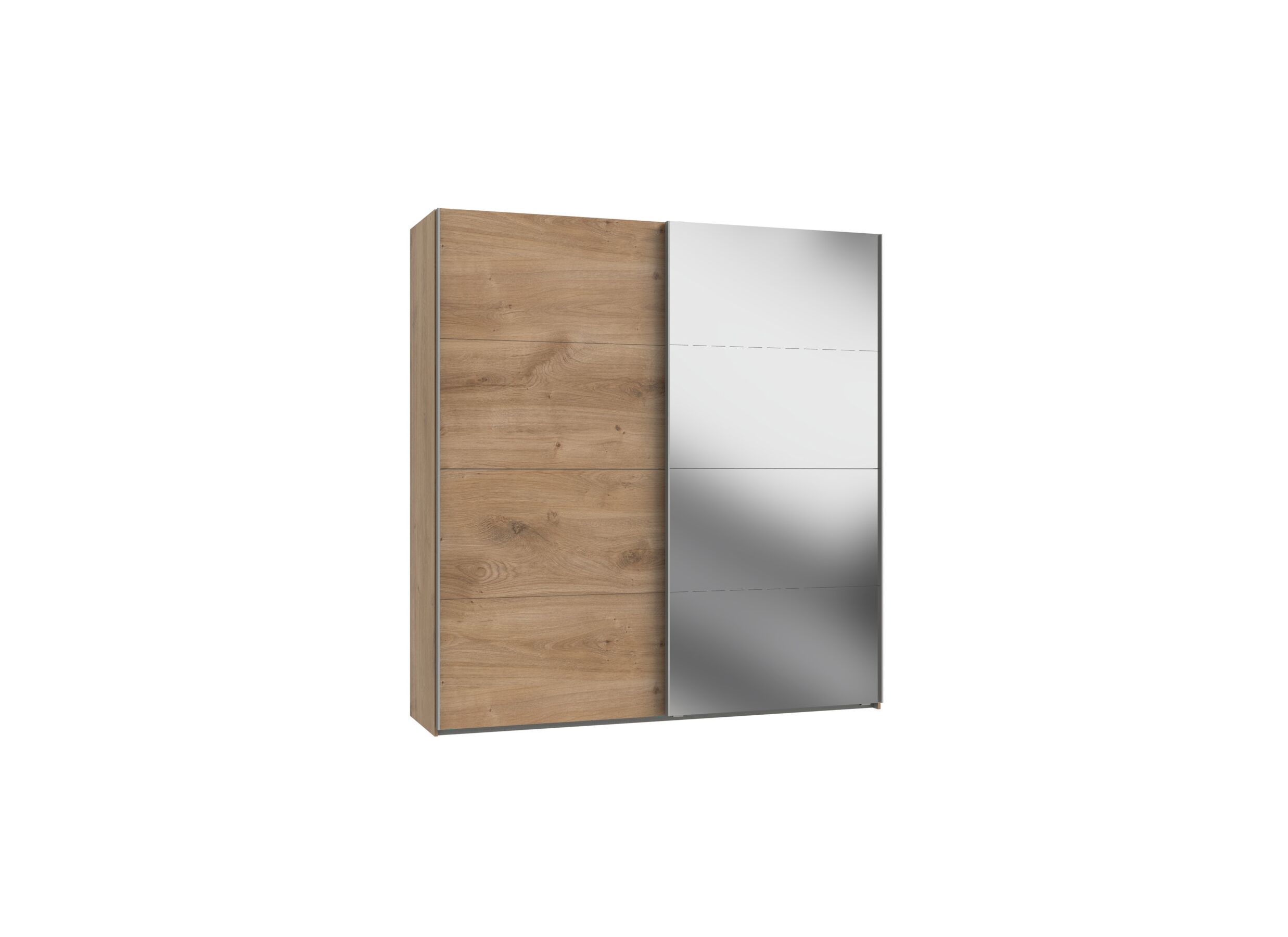 Armoire à portes coulissantes Easyplus 225cm avec 1 miroir - Armoire à portes coulissantes Easyplus 225cm - décor - marron