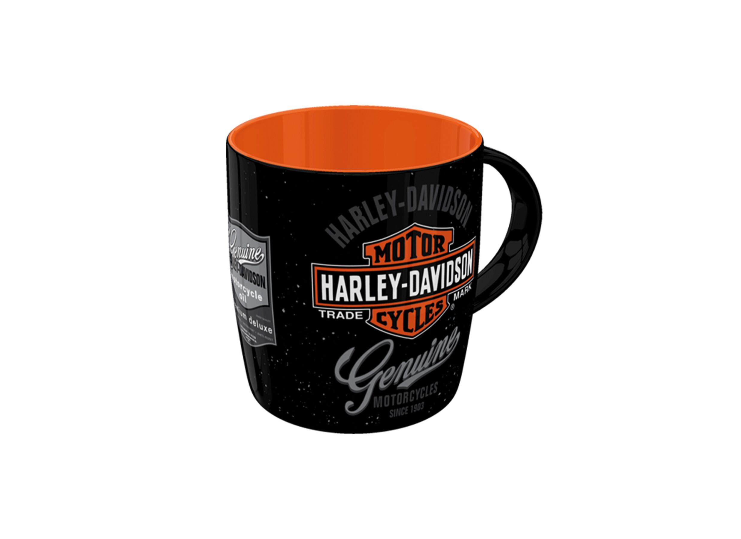 Overzichtsfoto - Mok Harley Davidson 33cl - keramiek - zwart & oranje