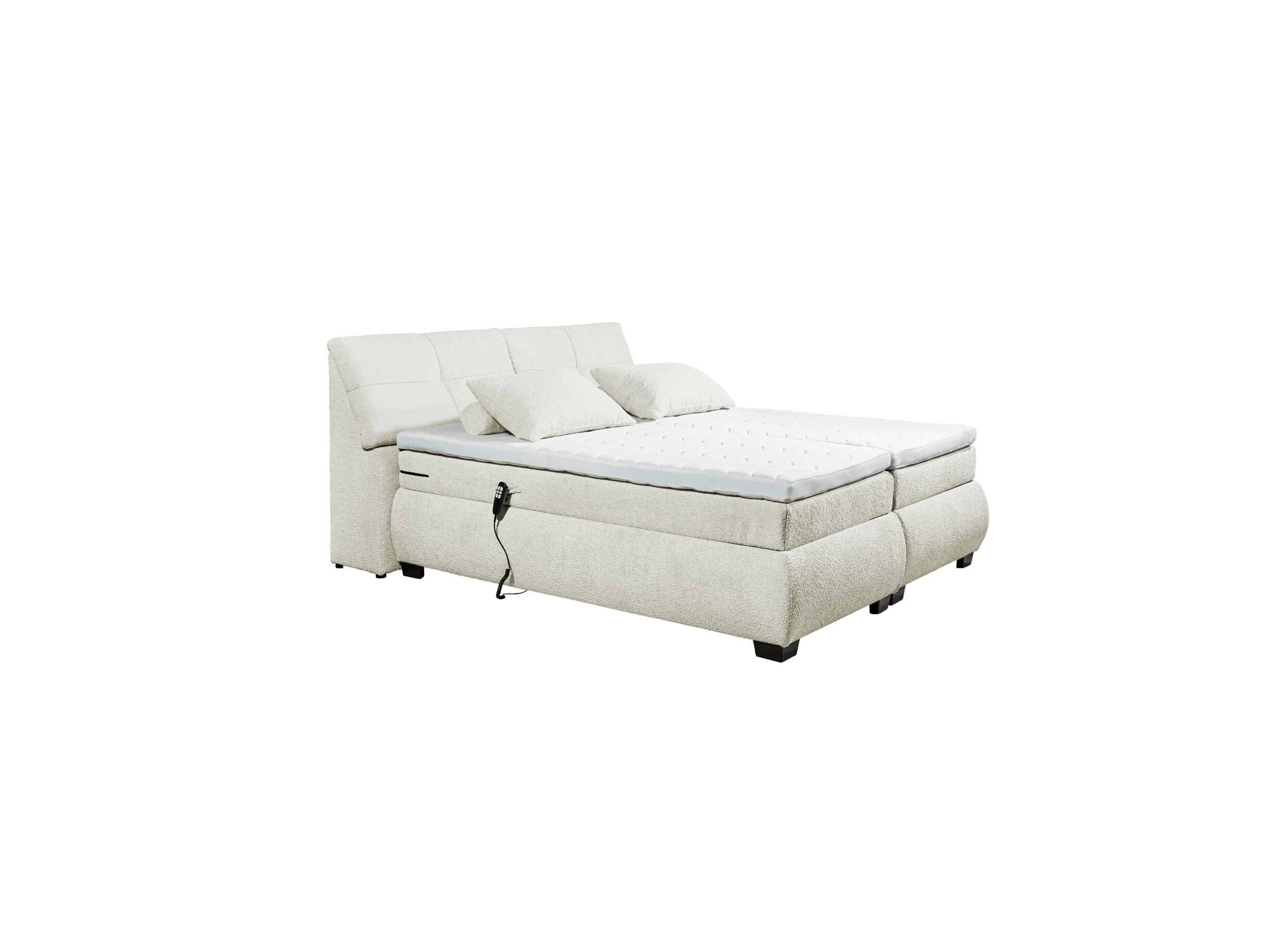 Aperçu - Boxspring Reynosa Gel 180x200cm avec rangement/électrique tissu ivoire
