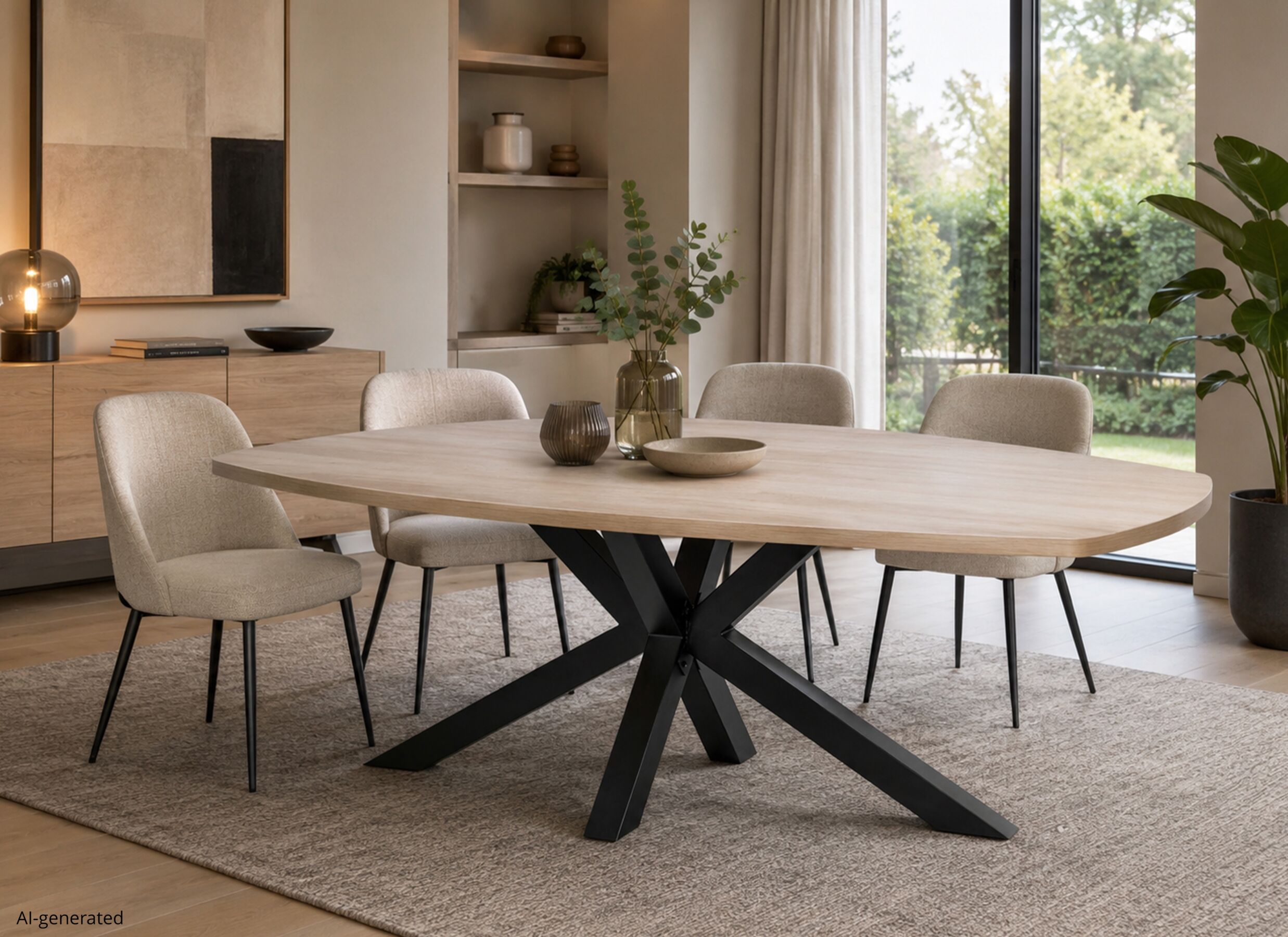 AI Generated - Table TF2415 200x119cm - mélamine - urban oak