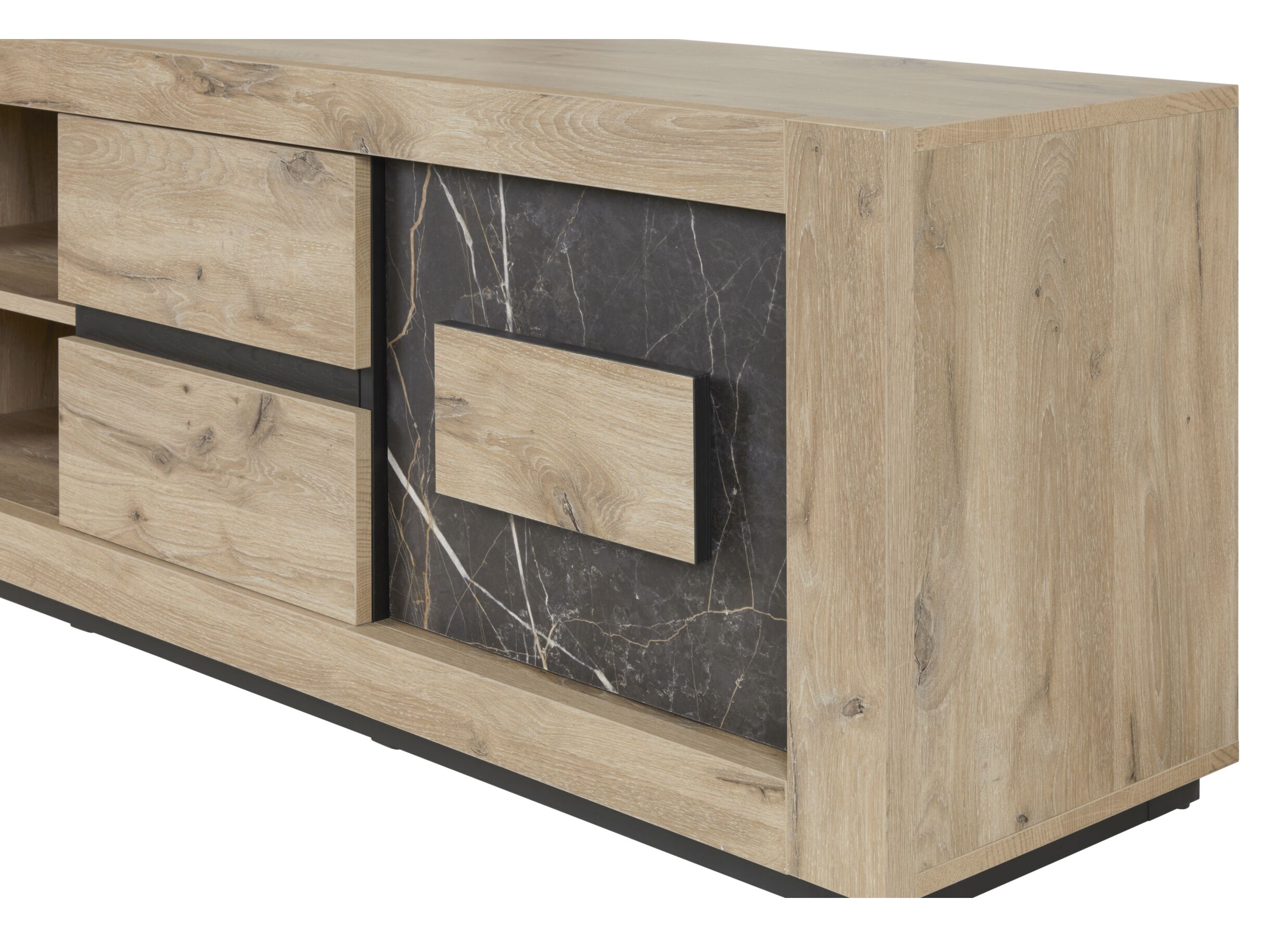 Detail - Meuble TV Sacha 170cm - mélamine - canyon oak & marble