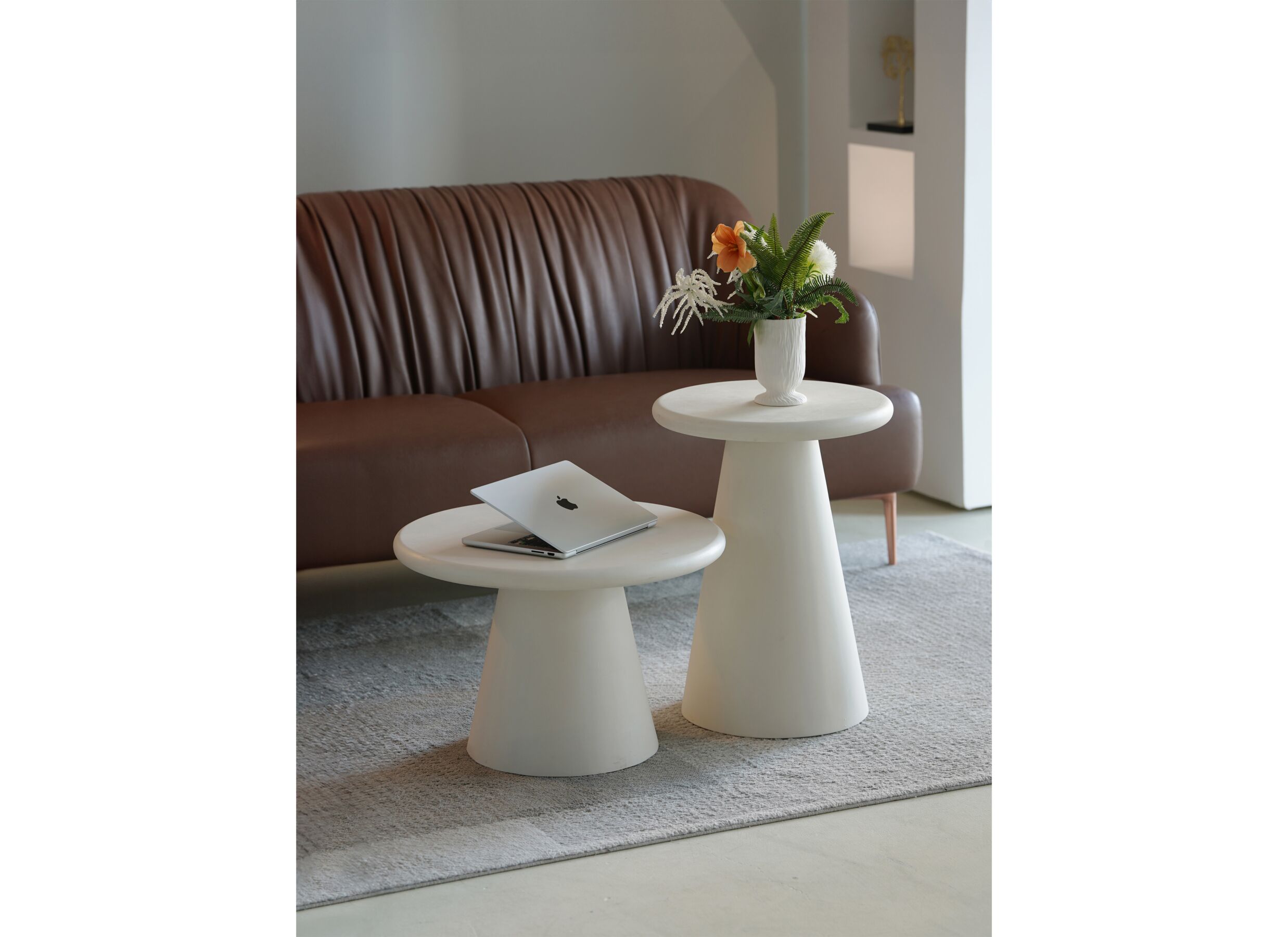 Sfeerfoto - Salontafel SL2405 Ø60cm - cementex - wit